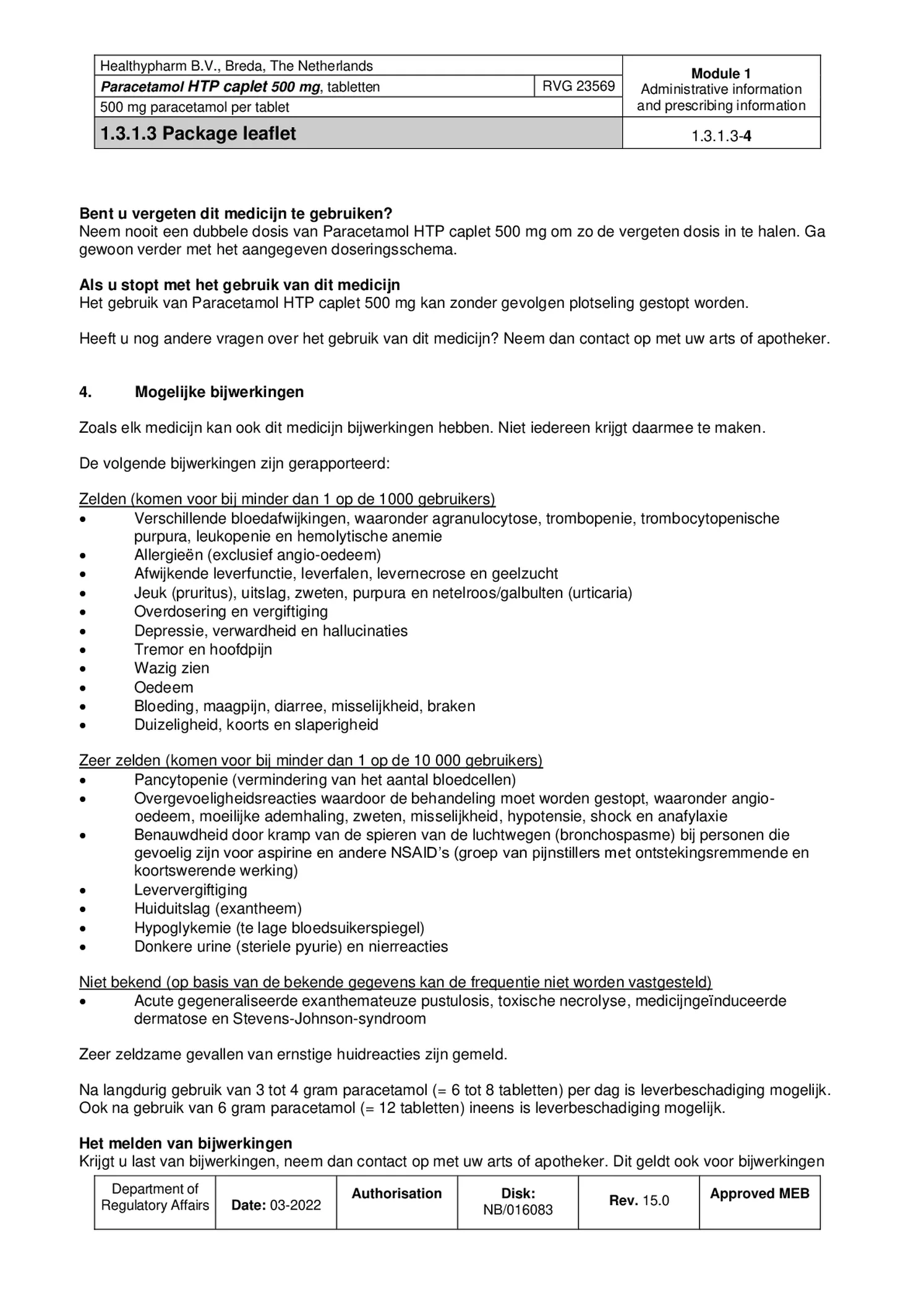 Paracetamol 500mg Caplet afbeelding van document #4, bijsluiter