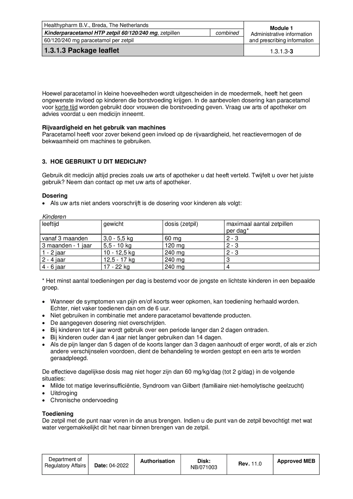 Kinderparacetamol Zetpil 120mg afbeelding van document #3, bijsluiter