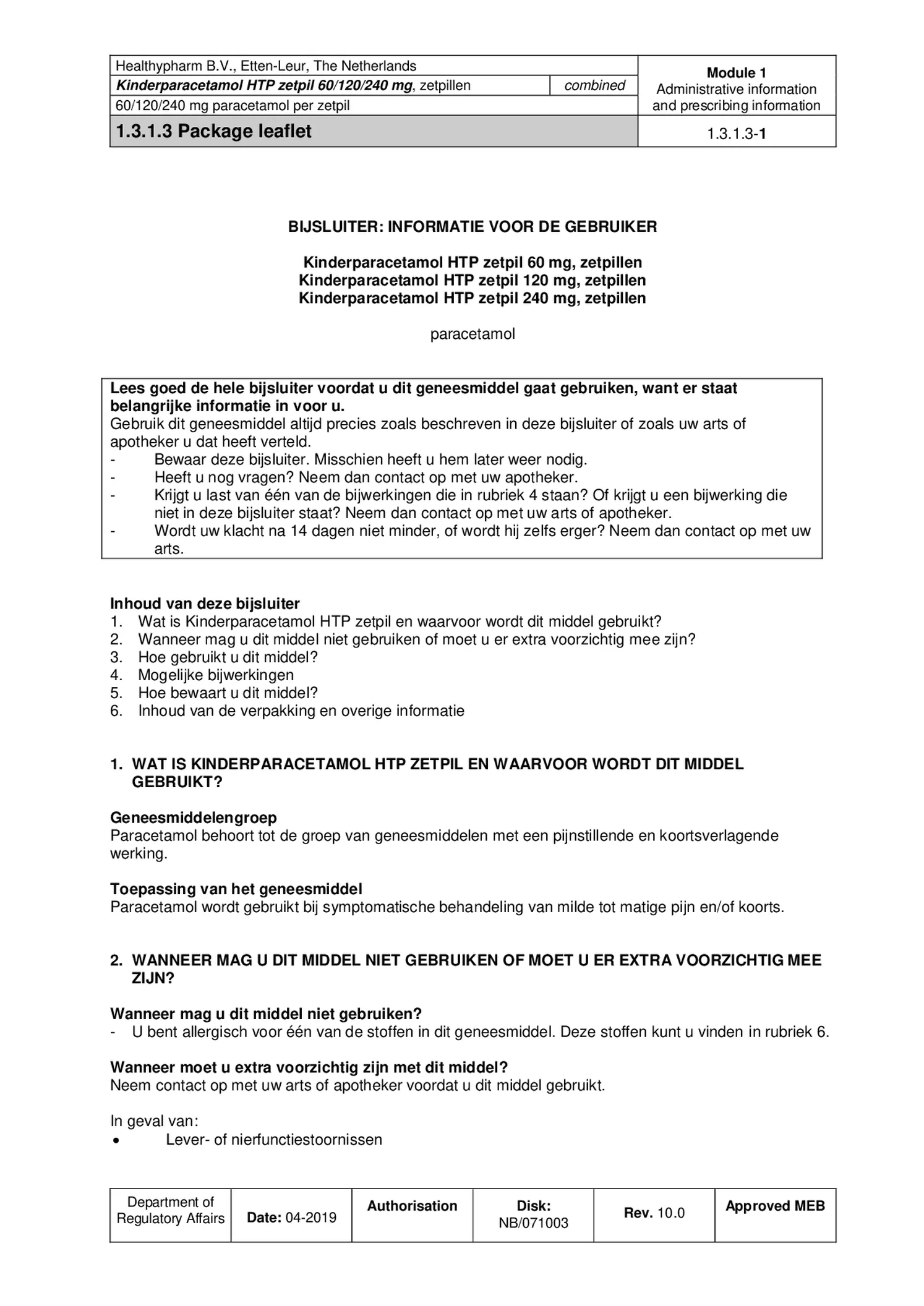 Kinderparacetamol Zetpil 60mg afbeelding van document #1, bijsluiter