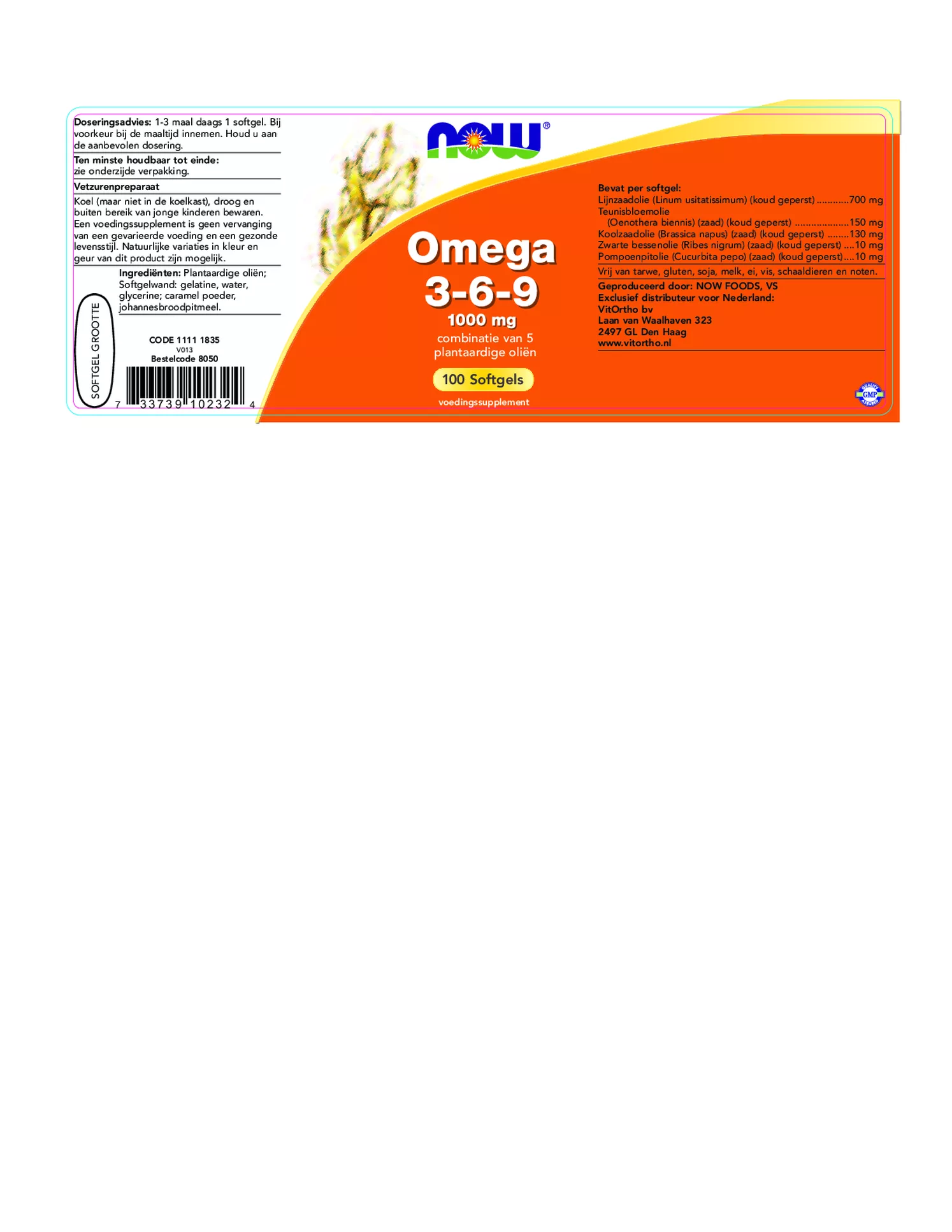 Omega 3-6-9 1000mg Tabletten afbeelding van document #1, etiket