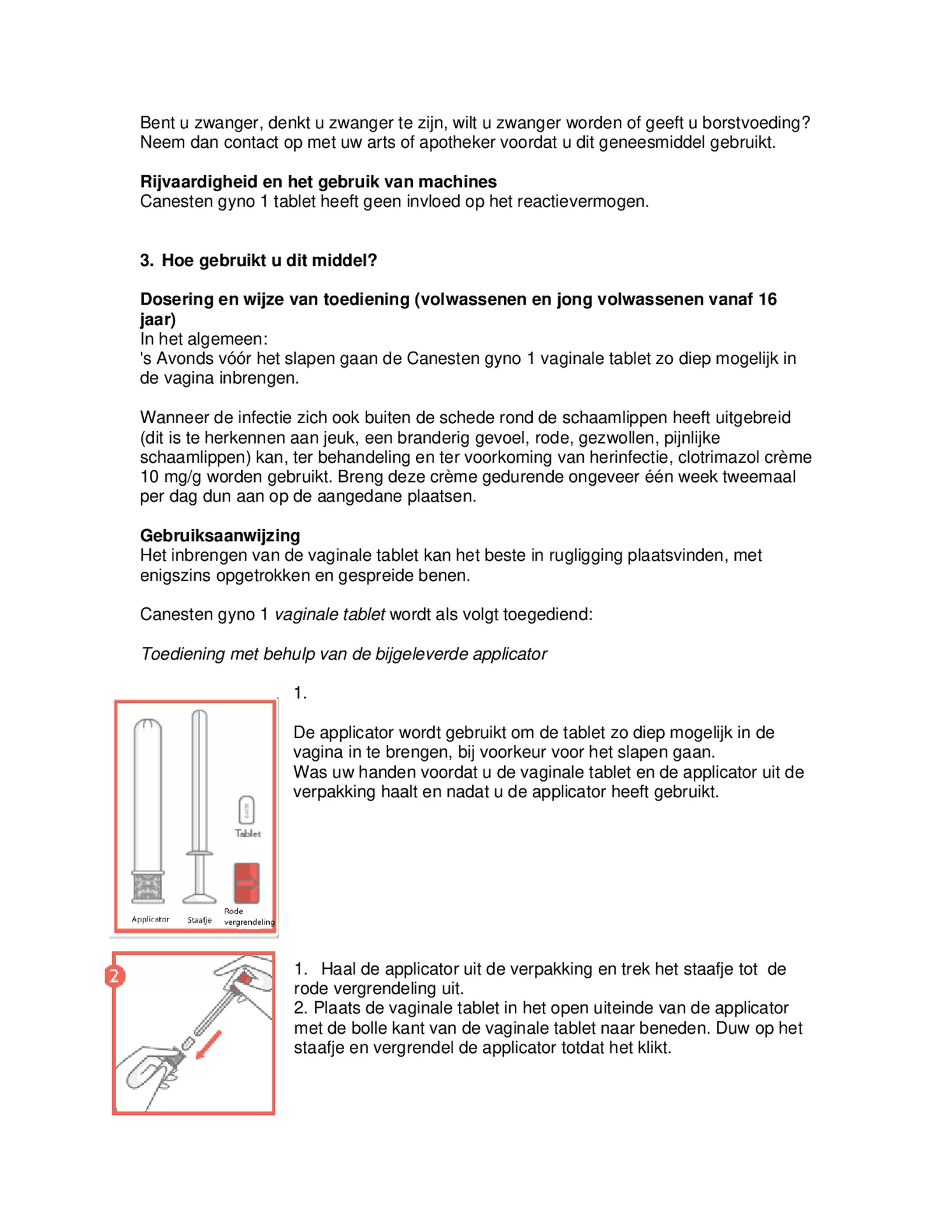 Canesten Gyno 1 Tablet afbeelding van document #3, bijsluiter