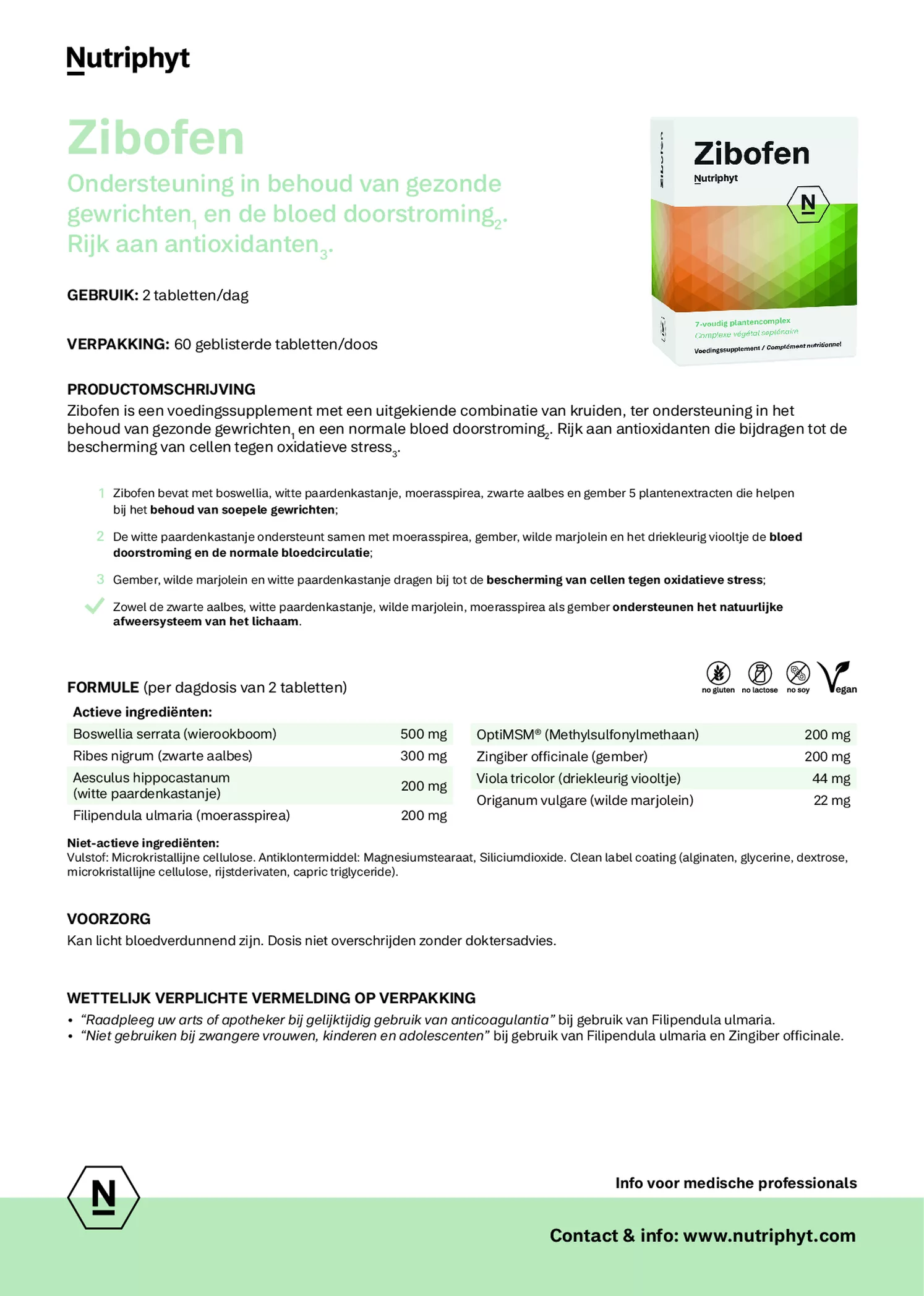 Zibofen Tabletten afbeelding van document #1, informatiefolder