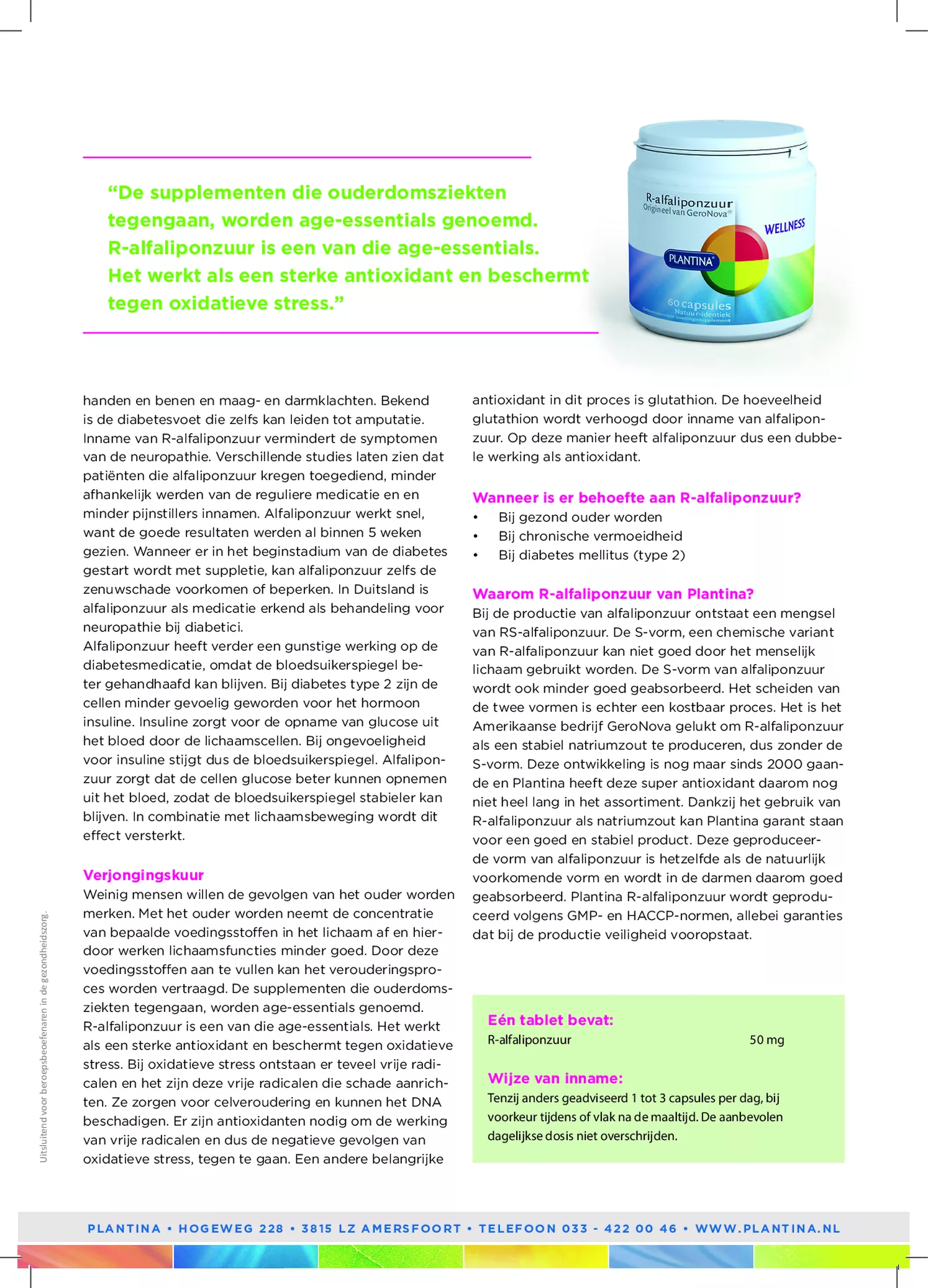 Wellness R-Alfaliponzuur Capsules afbeelding van document #2, productonderzoek