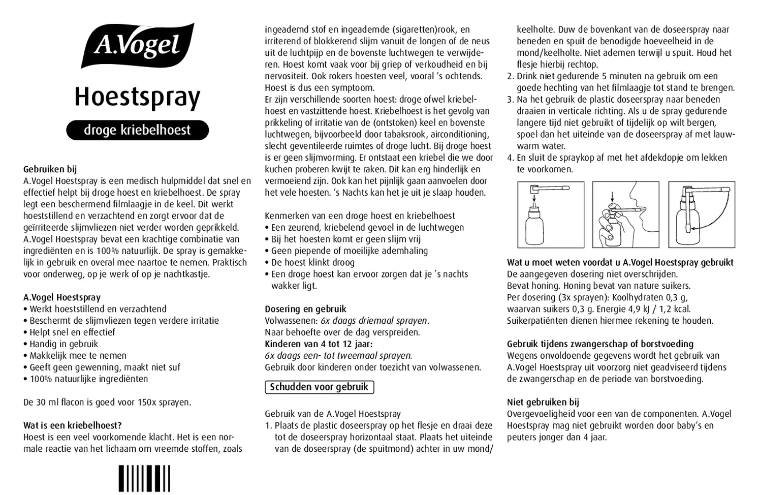 Hoestspray Droge Kriebelhoest afbeelding van document #1, gebruiksaanwijzing