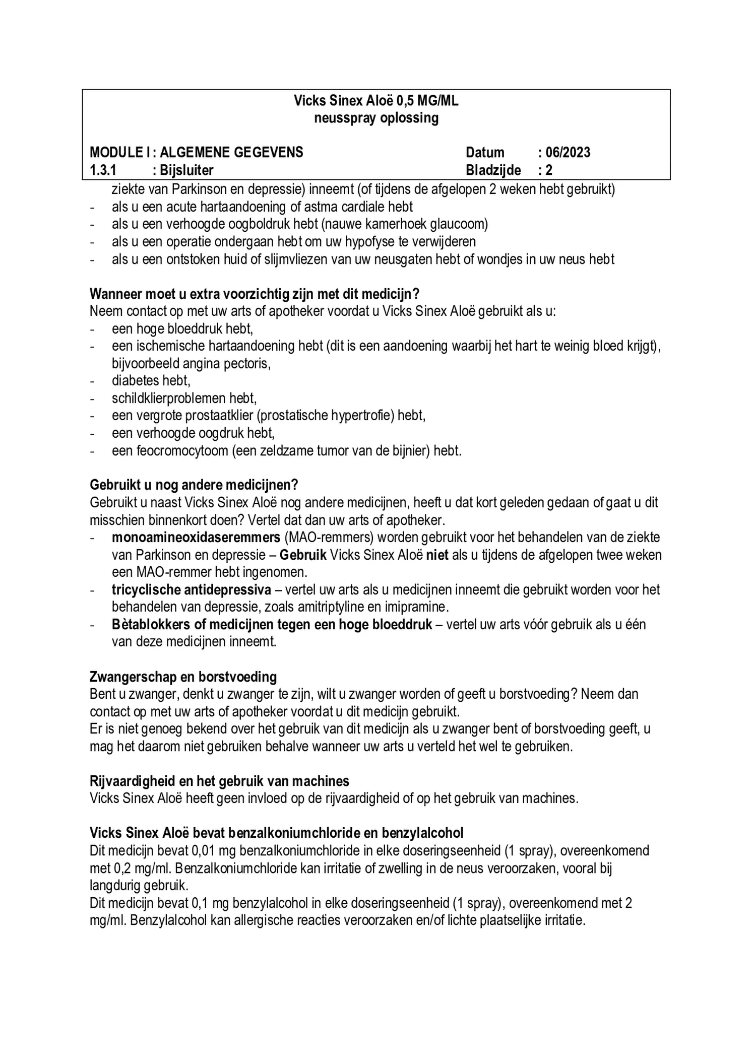 Sinex Aloe Neusspray afbeelding van document #2, bijsluiter