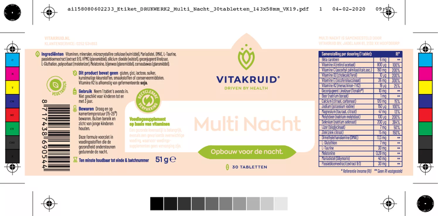 Multi Dag & Nacht 2 x 30 tabletten afbeelding van document #2, etiket