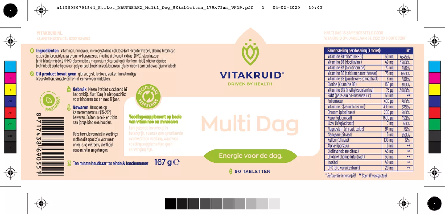 Multi Dag & Nacht 2 x 90 Tabletten afbeelding van document #1, etiket