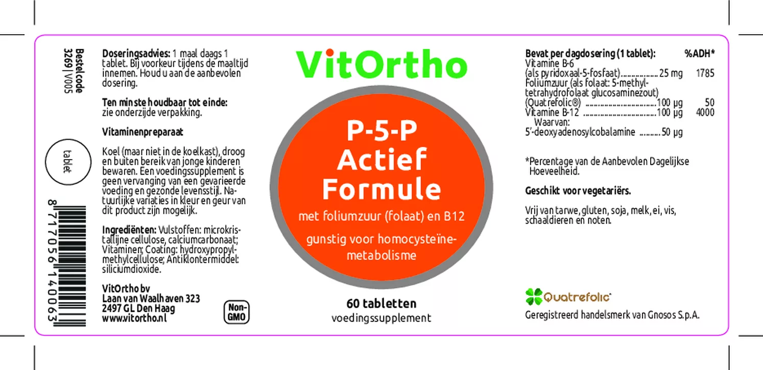 P-5-P Actief Formule Tabletten afbeelding van document #1, etiket