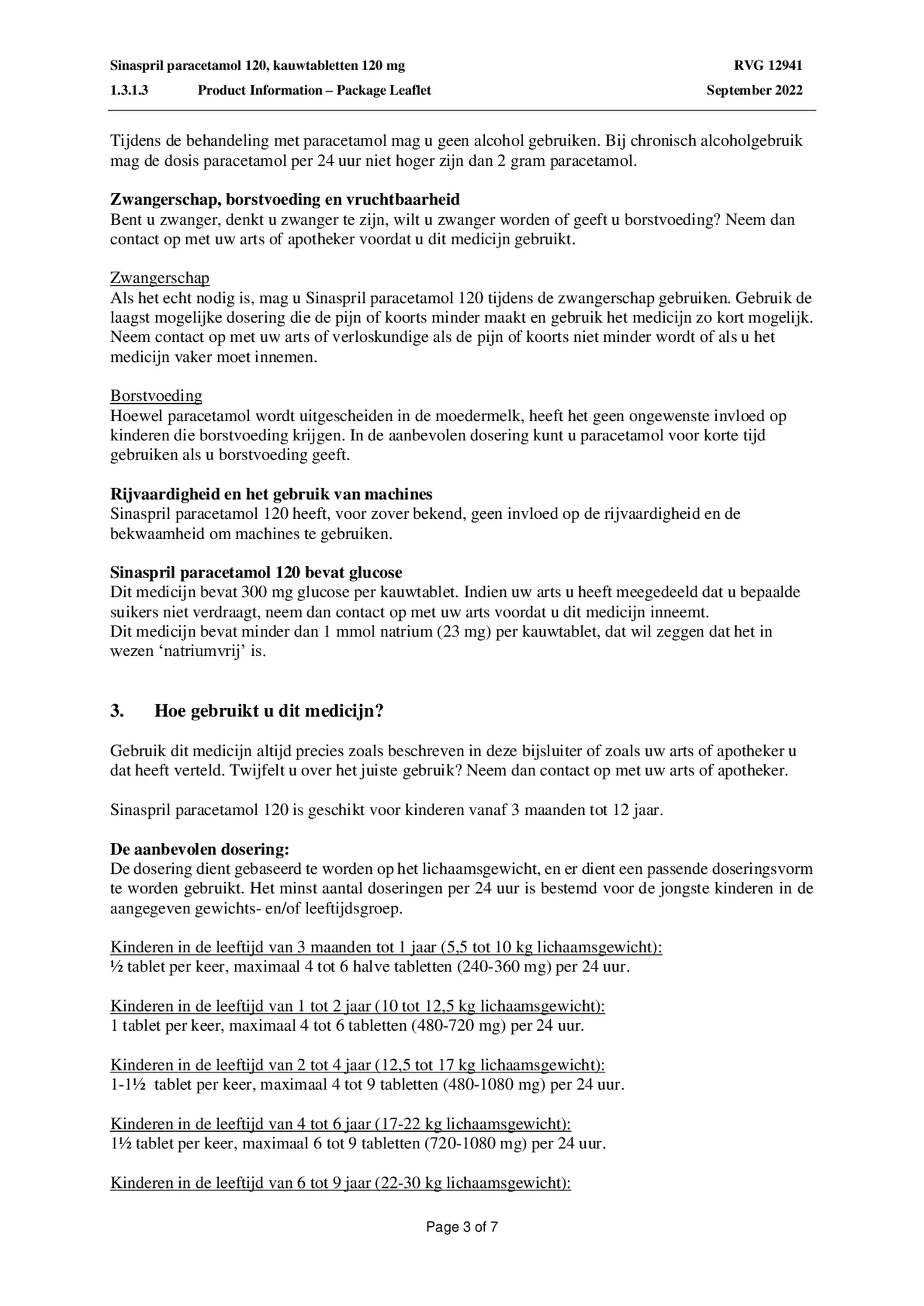 Paracetamol Tabletten 120mg afbeelding van document #3, bijsluiter