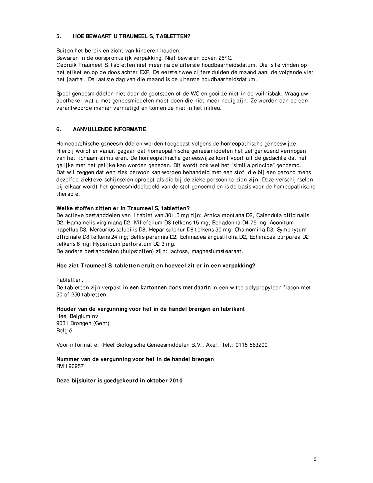 Traumeel S afbeelding van document #3, bijsluiter