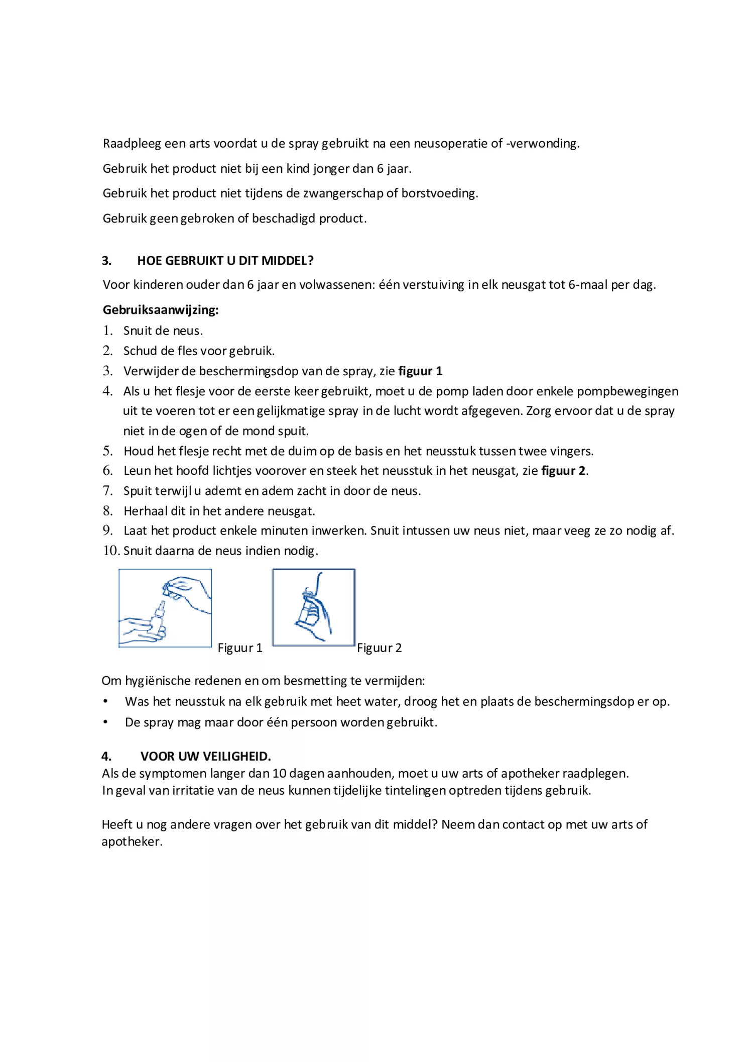 Zoutoplossing Plus Eucalyptus Neusspray bij een verstopte neus afbeelding van document #2, gebruiksaanwijzing