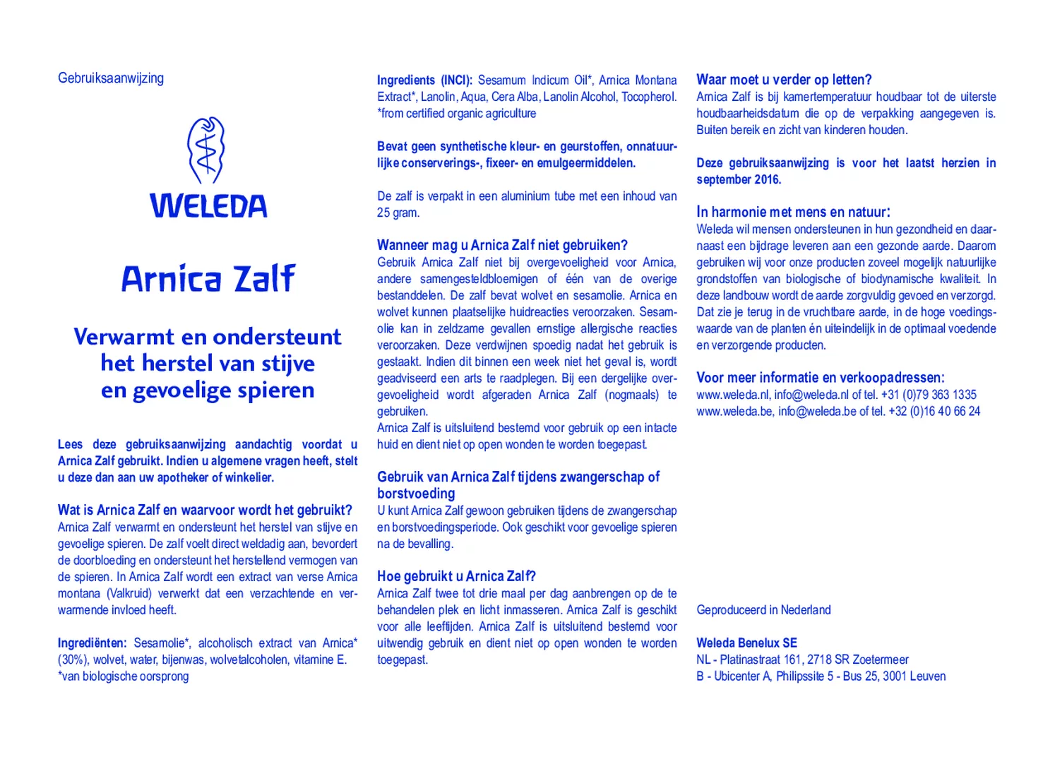 Arnica Zalf afbeelding van document #1, gebruiksaanwijzing