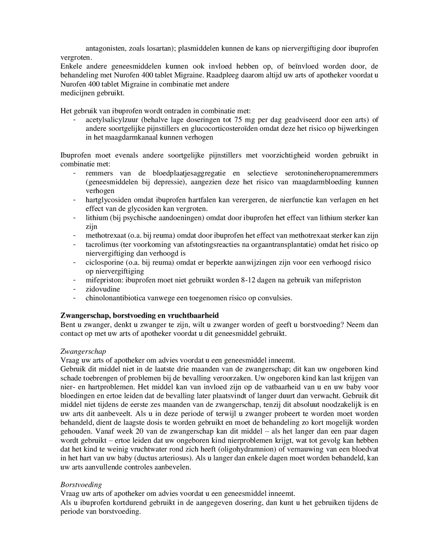 Migraine 400mg Tabletten afbeelding van document #3, bijsluiter