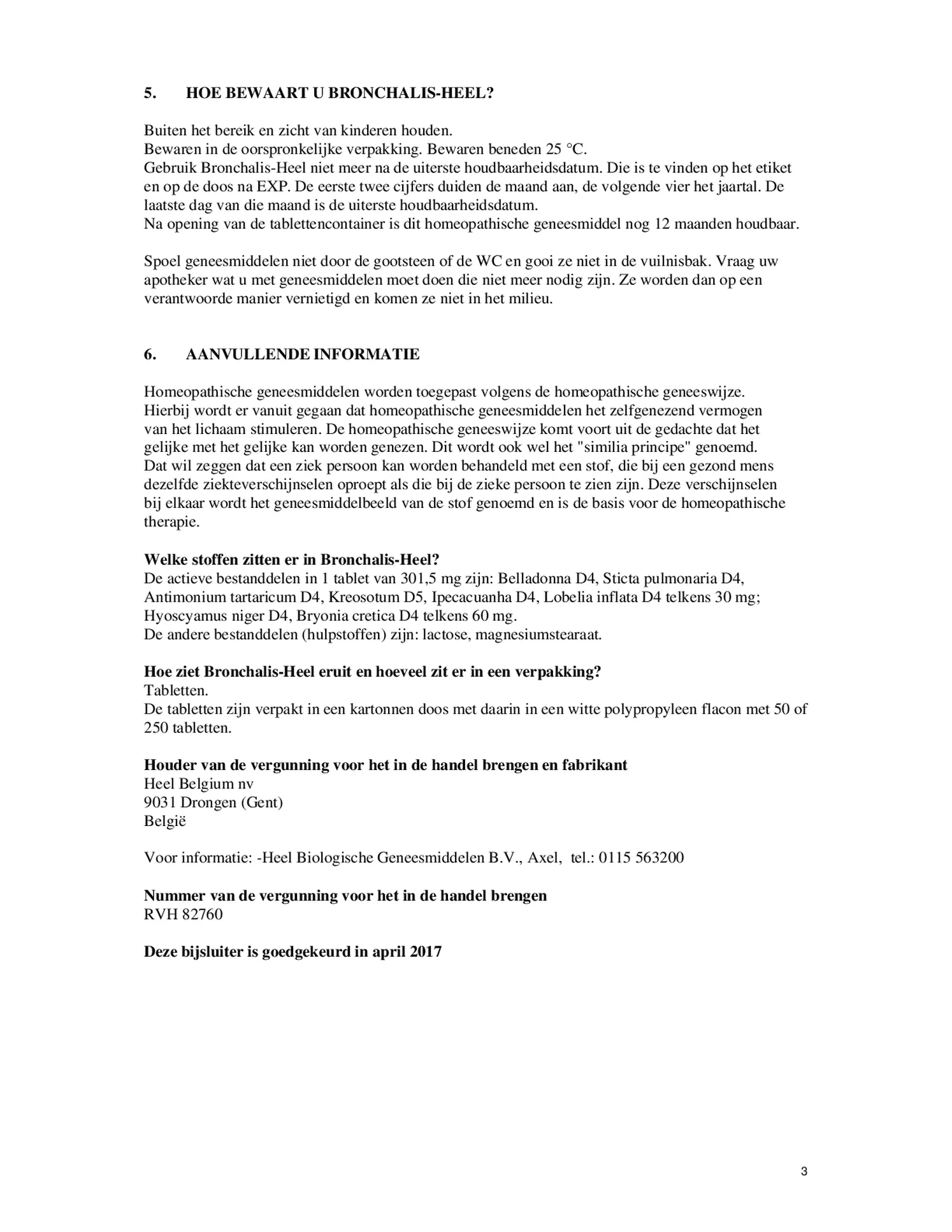 Bronchalis Tabletten afbeelding van document #3, bijsluiter