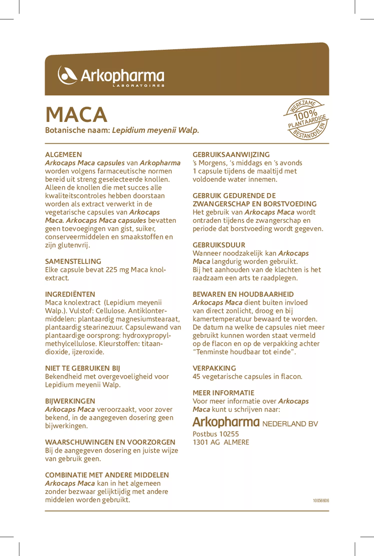 Maca Capsules afbeelding van document #1, gebruiksaanwijzing