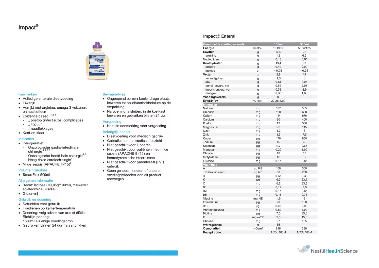 Impact Enteral afbeelding van document #1, informatiefolder