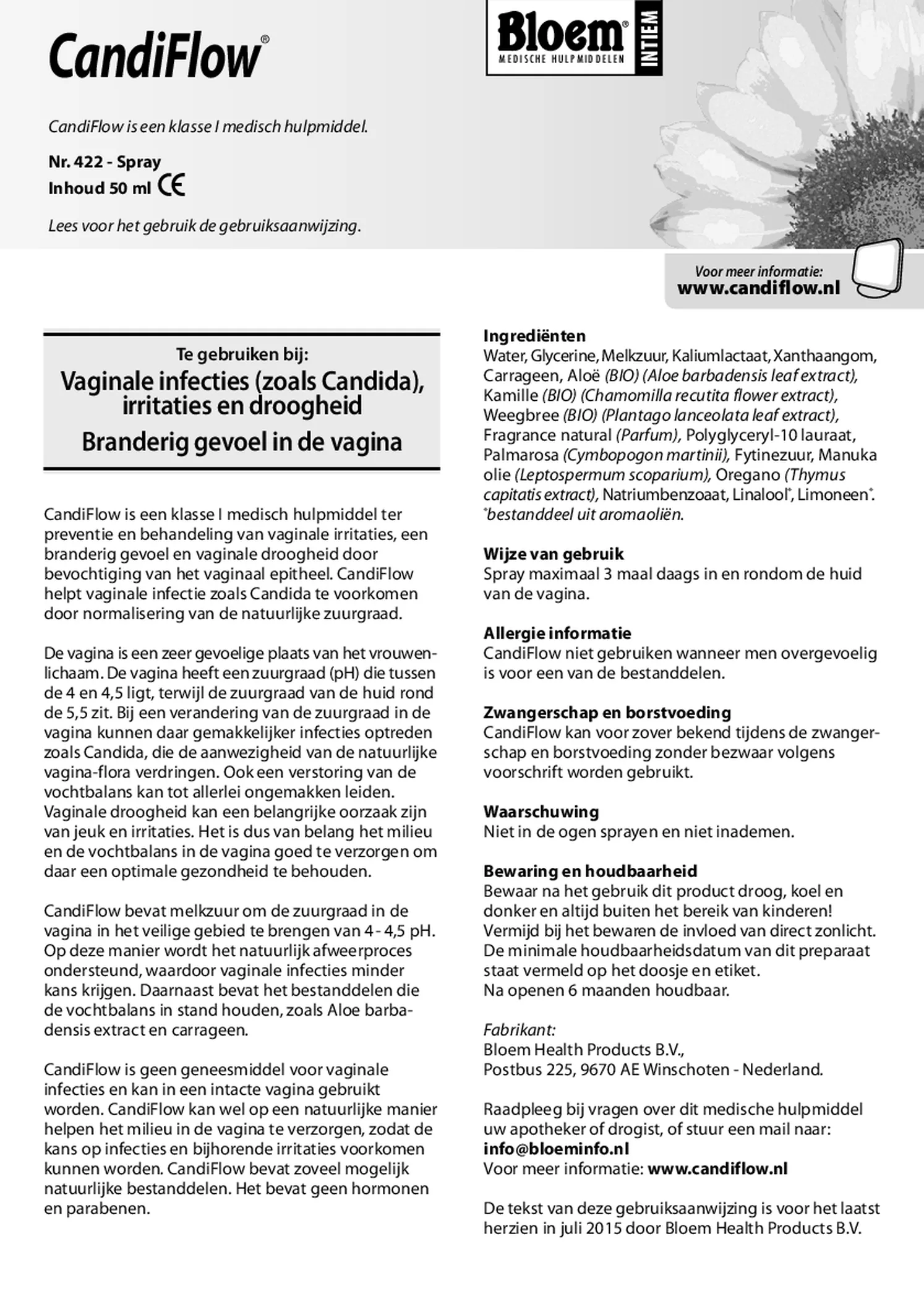 Intiem CandiFlow Spray afbeelding van document #1, gebruiksaanwijzing