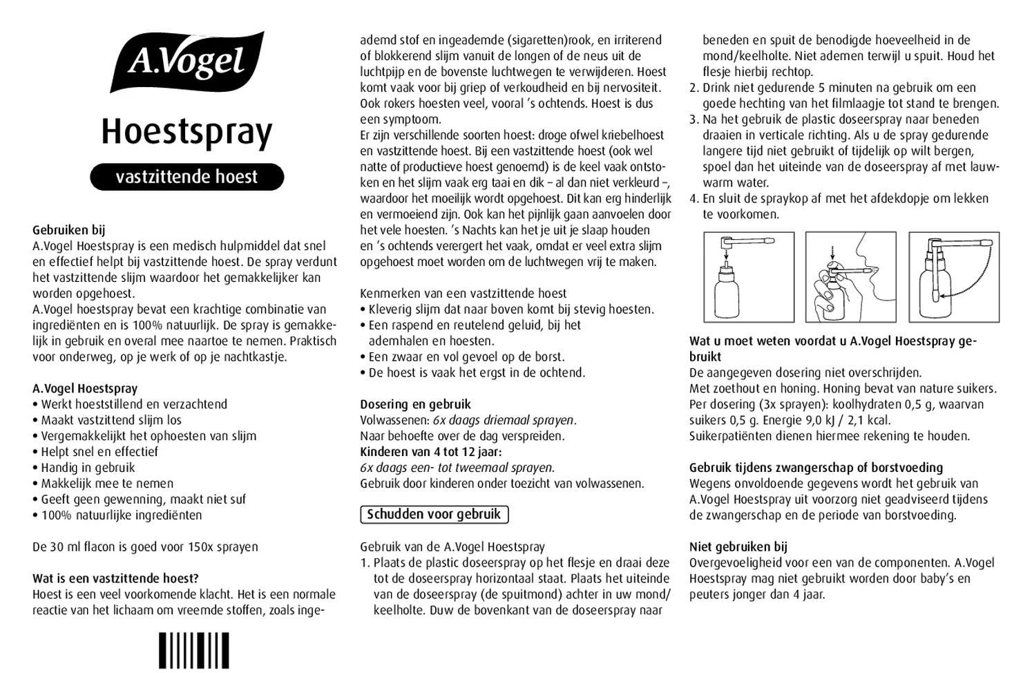 Hoestspray Vastzittende Hoest afbeelding van document #1, gebruiksaanwijzing