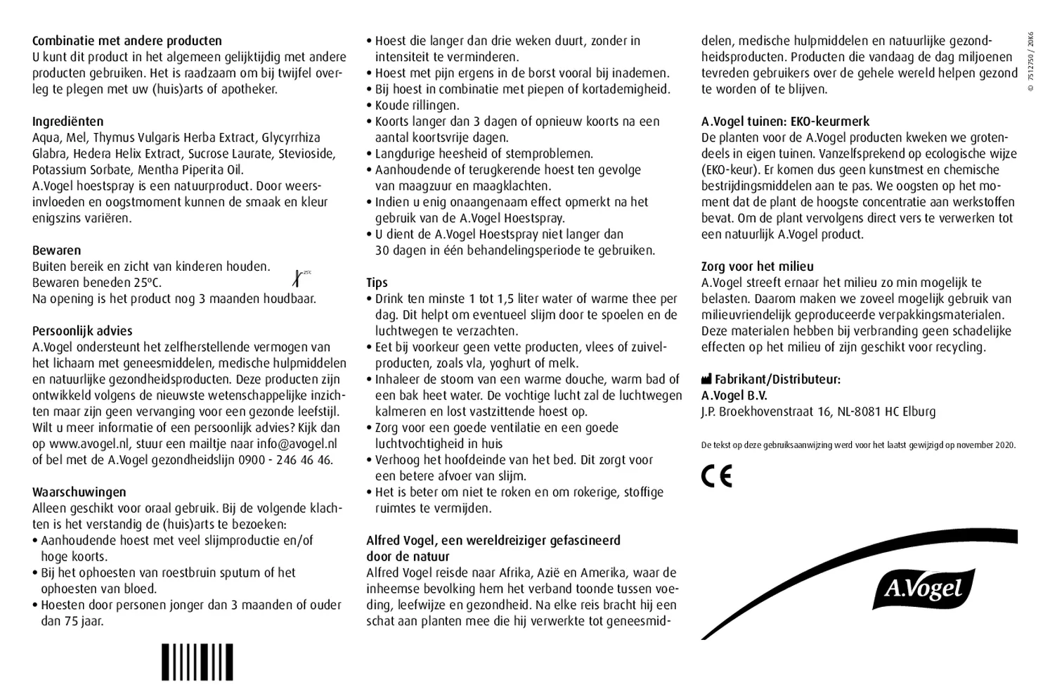 Hoestspray Vastzittende Hoest afbeelding van document #2, gebruiksaanwijzing