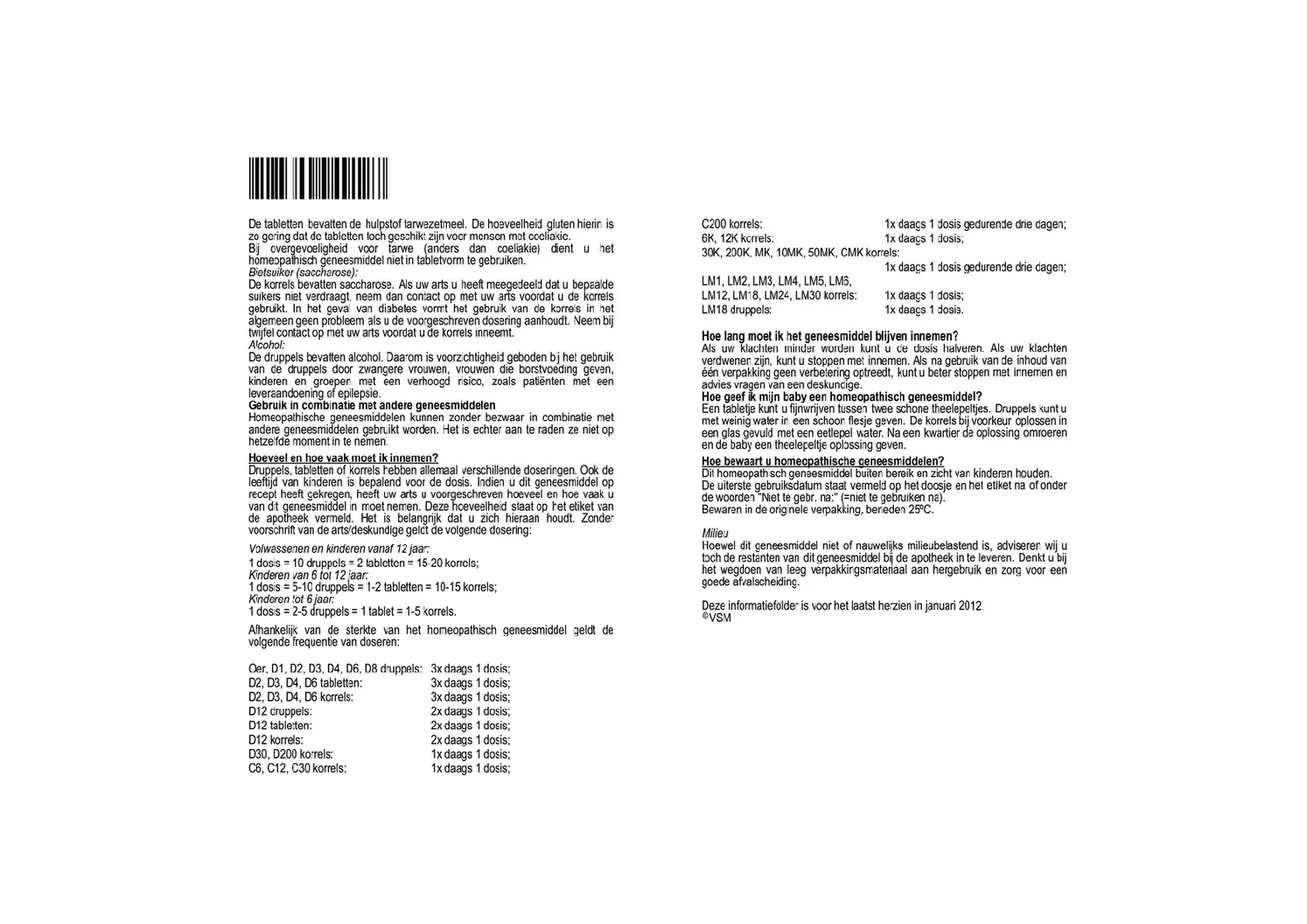 Apis Mellifica D6 Tabletten afbeelding van document #2, bijsluiter