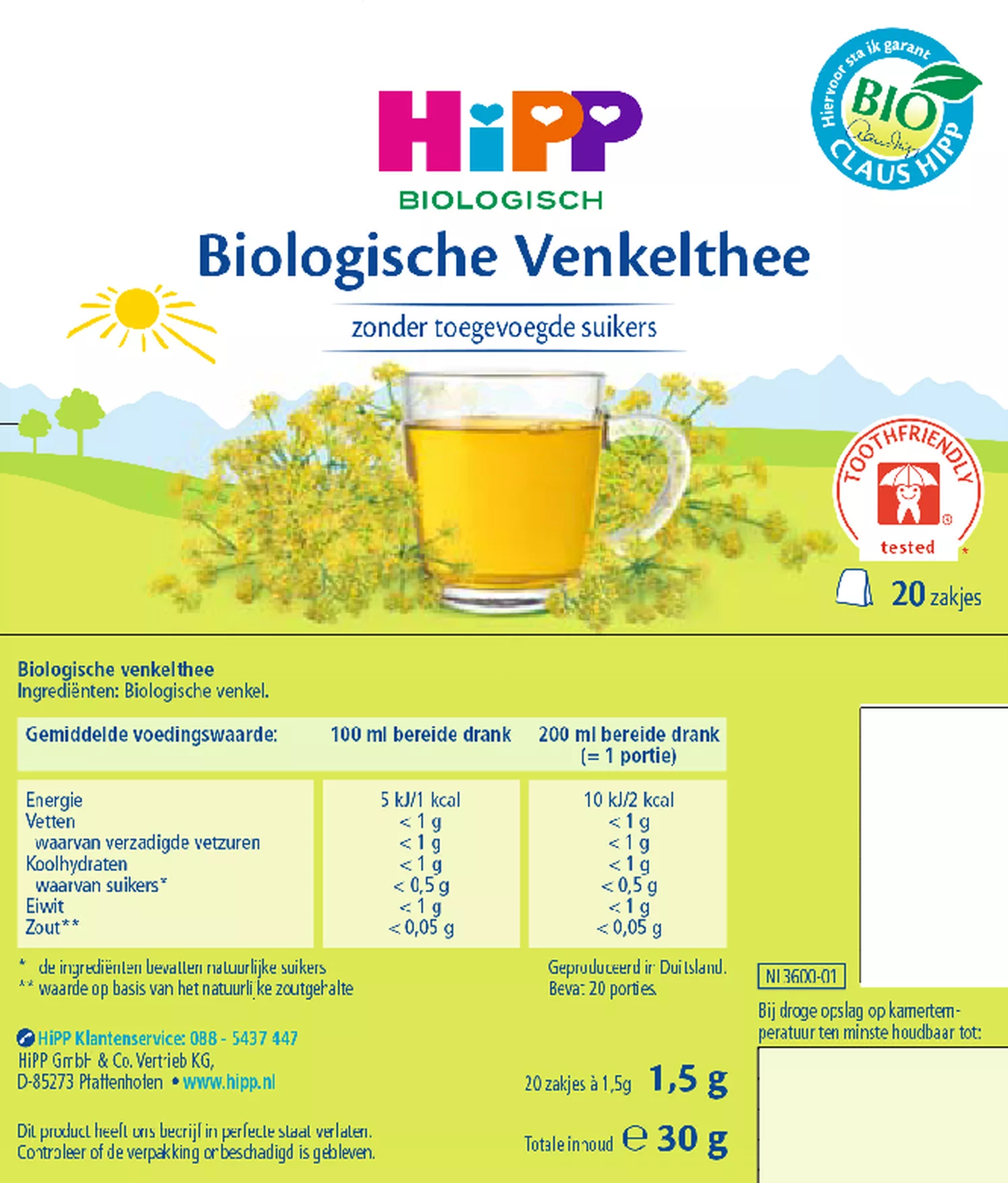 4M+ Biologische Venkelthee afbeelding van document #1, etiket