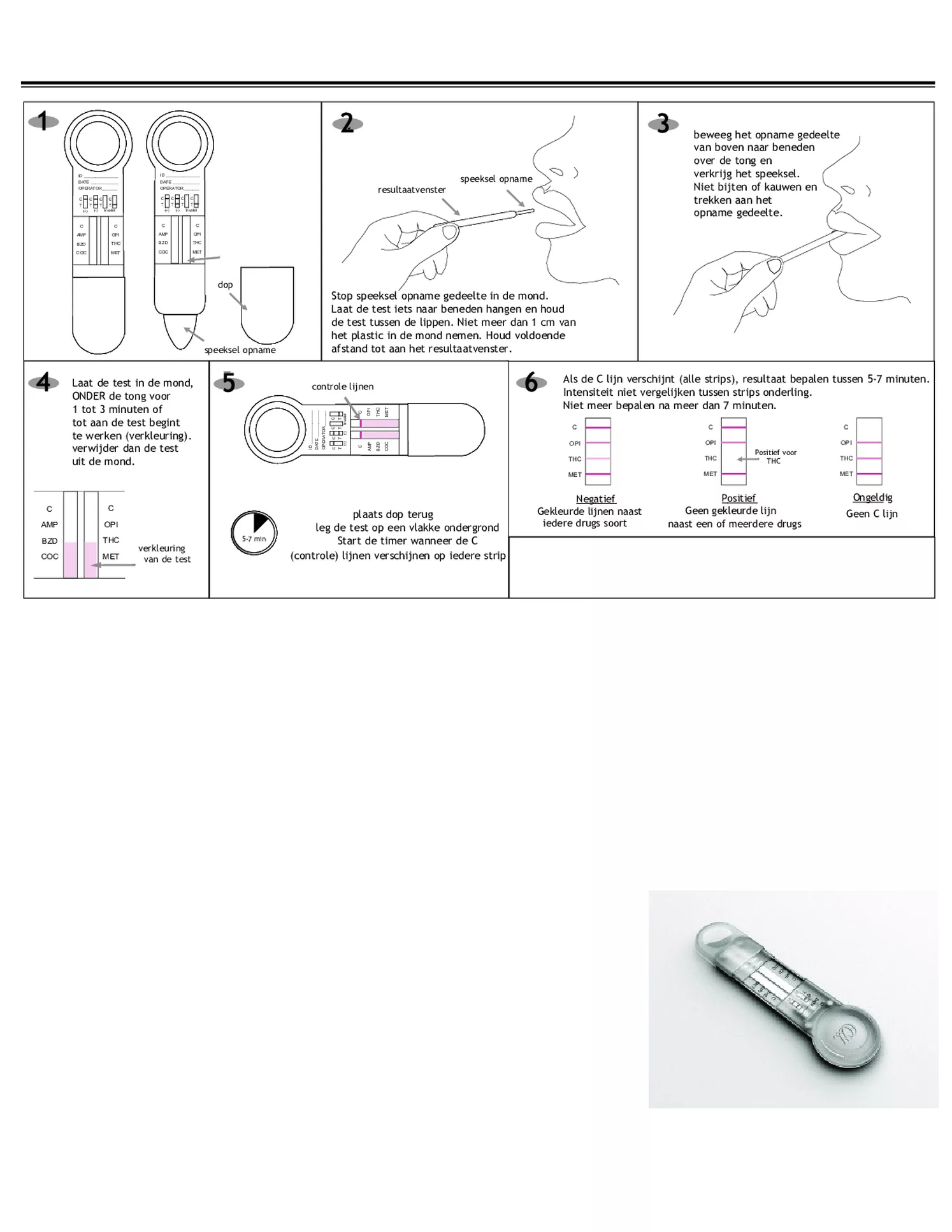 Drugstest Speeksel Multi 6 afbeelding van document #1, gebruiksaanwijzing