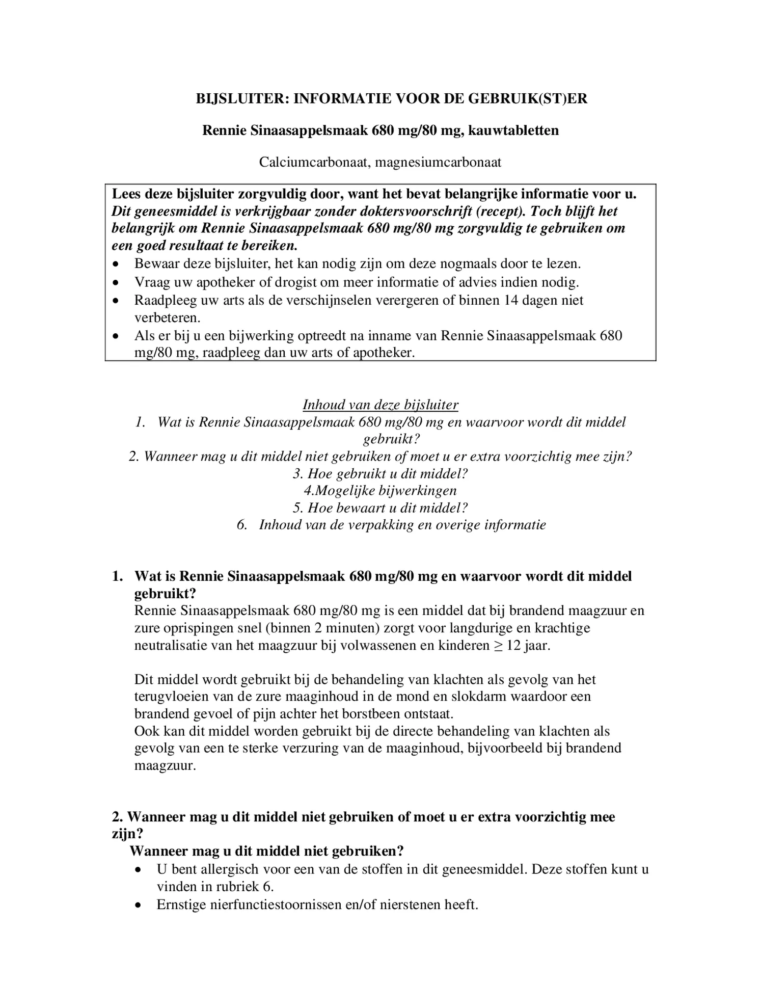 Sinaasappel kauwtabletten bij brandend maagzuur afbeelding van document #1, bijsluiter