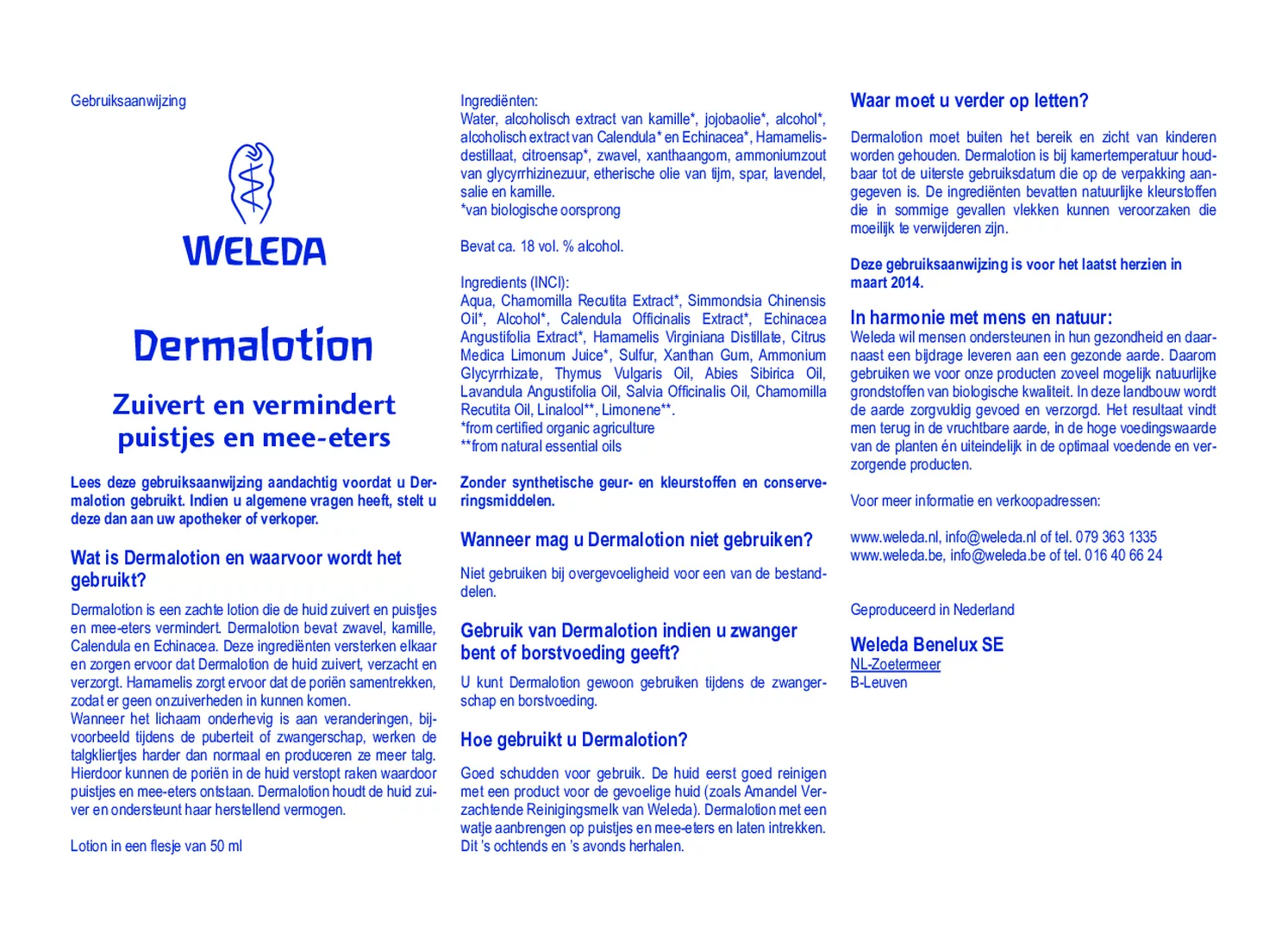 Dermalotion afbeelding van document #1, gebruiksaanwijzing