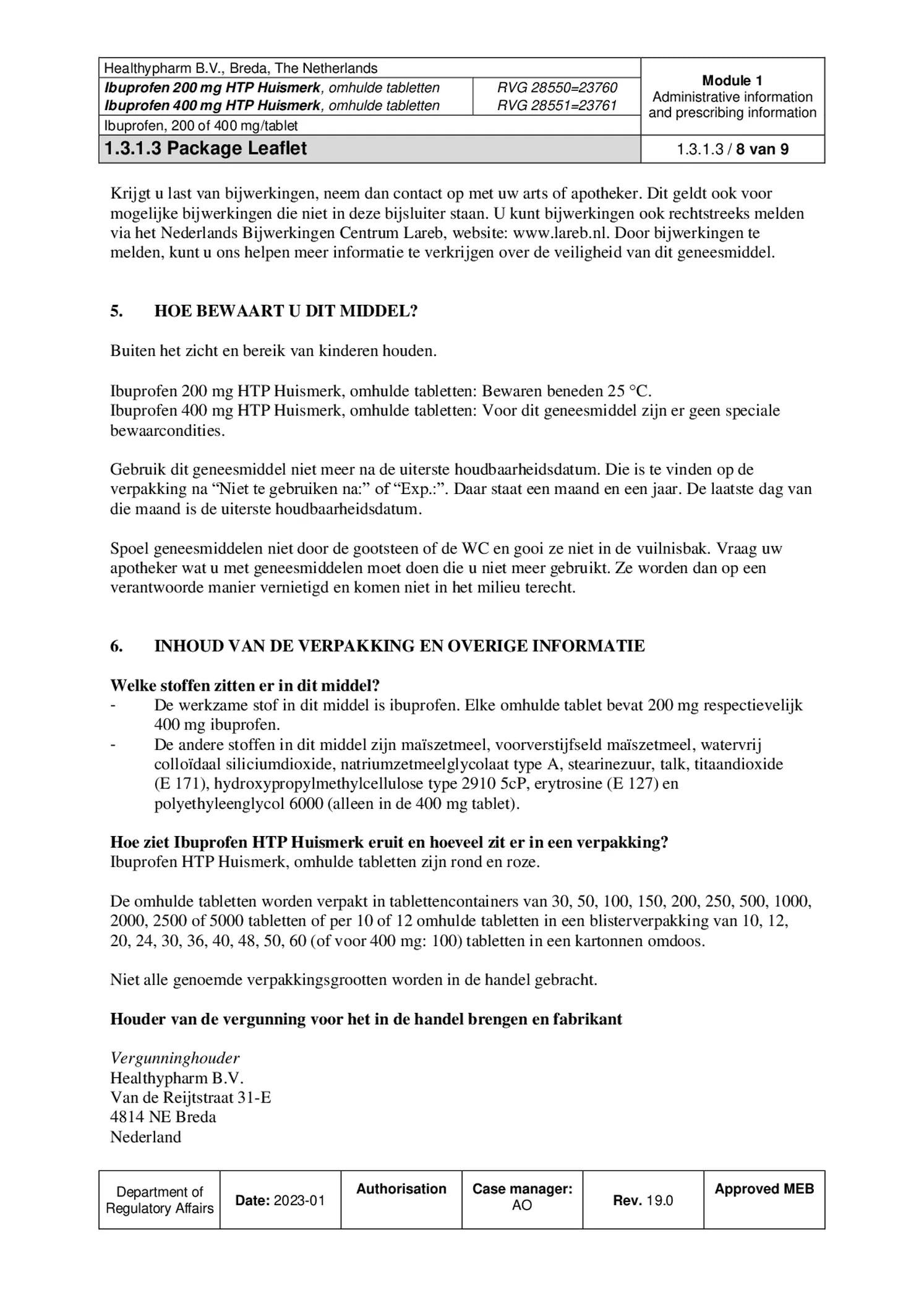 Ibuprofen 200mg Tabletten afbeelding van document #8, bijsluiter