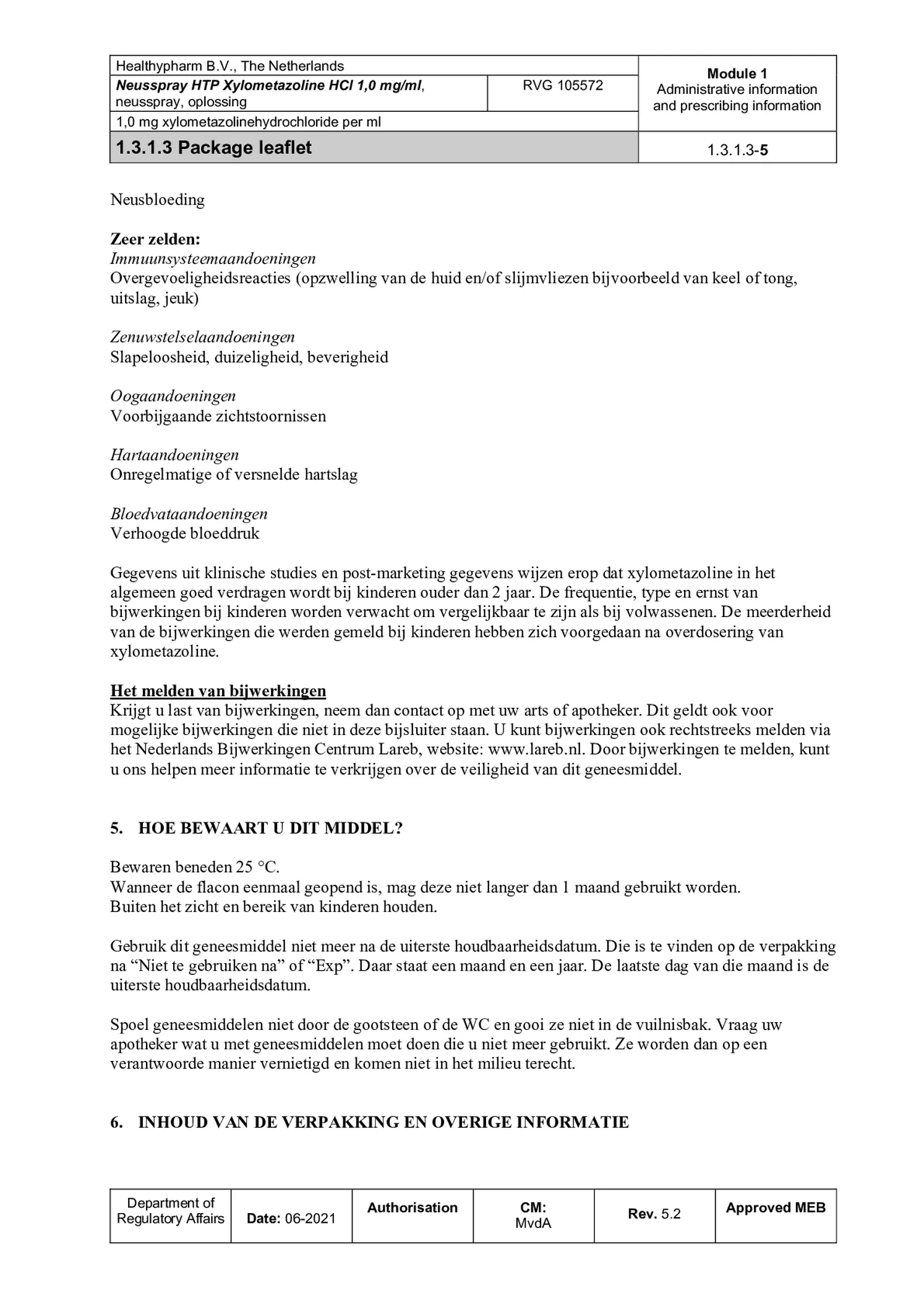 Xylometazoline Neusspray 1.0mg/ml afbeelding van document #5, bijsluiter