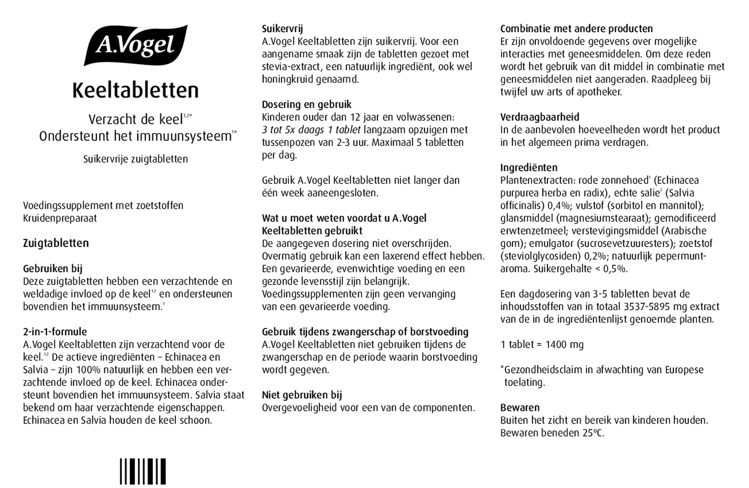 Keeltabletten afbeelding van document #1, gebruiksaanwijzing