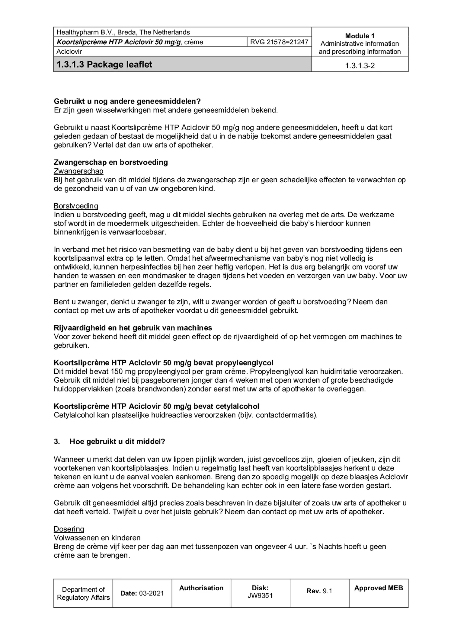 Koortslipcrème Aciclovir afbeelding van document #2, bijsluiter