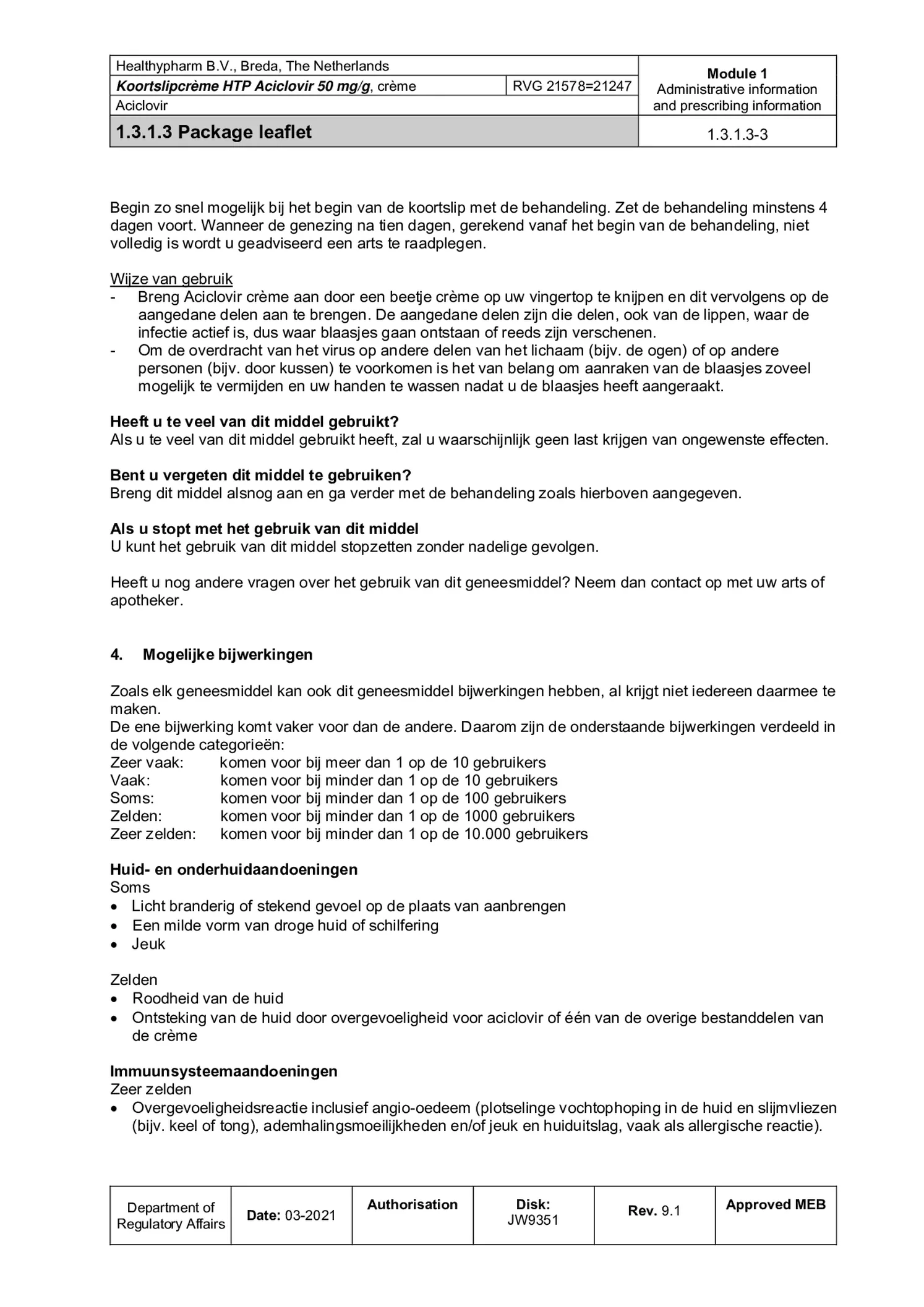 Koortslipcrème Aciclovir afbeelding van document #3, bijsluiter