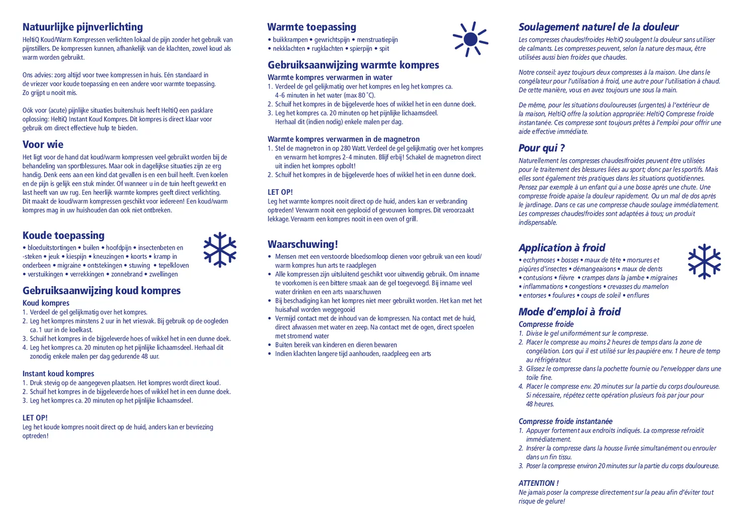 Koud/Warm Kompres Small afbeelding van document #2, gebruiksaanwijzing