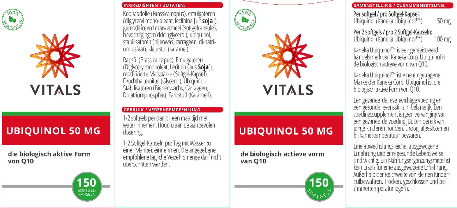 Ubiquinol 50mg Softgels afbeelding van document #1, etiket