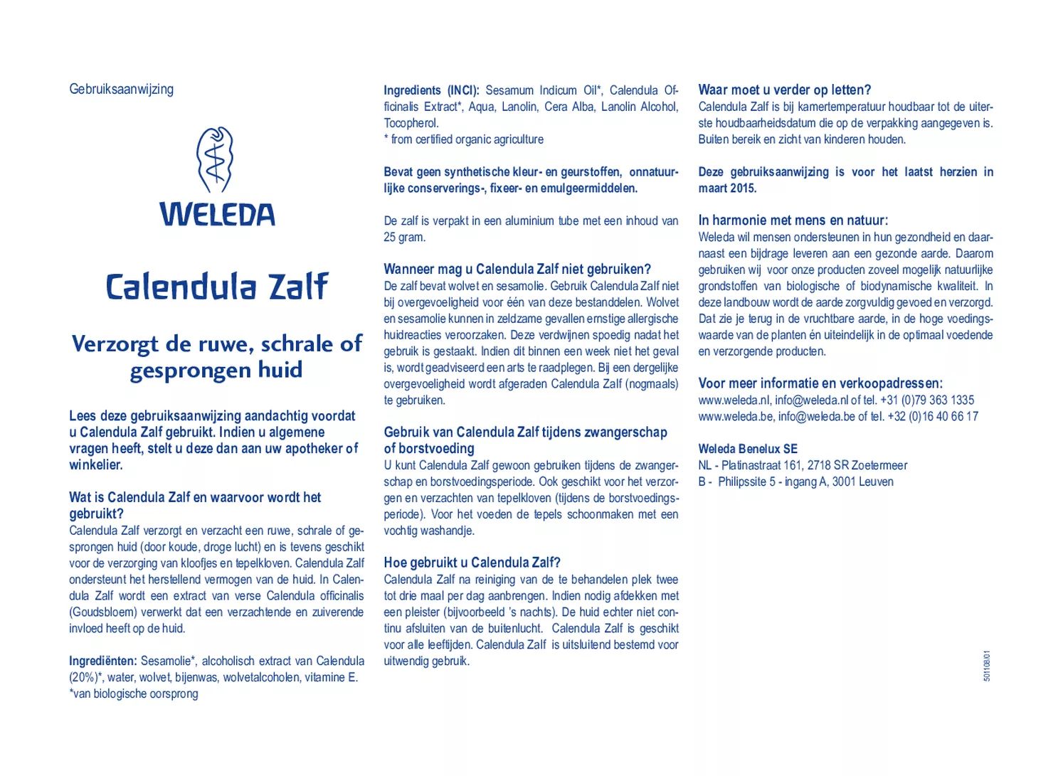 Calendula Zalf afbeelding van document #1, gebruiksaanwijzing