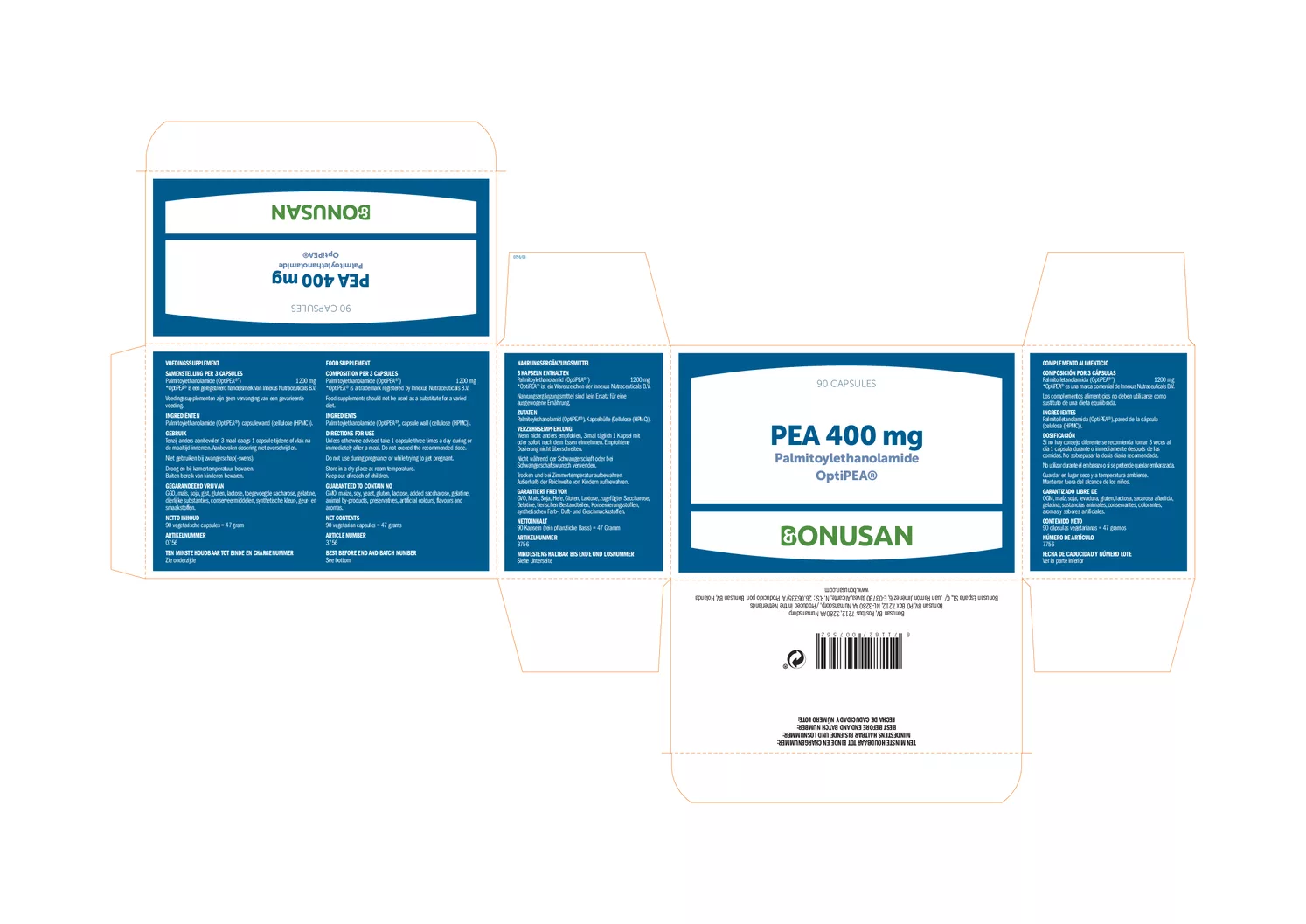 Pea 400mg Capsules afbeelding van document #1, etiket