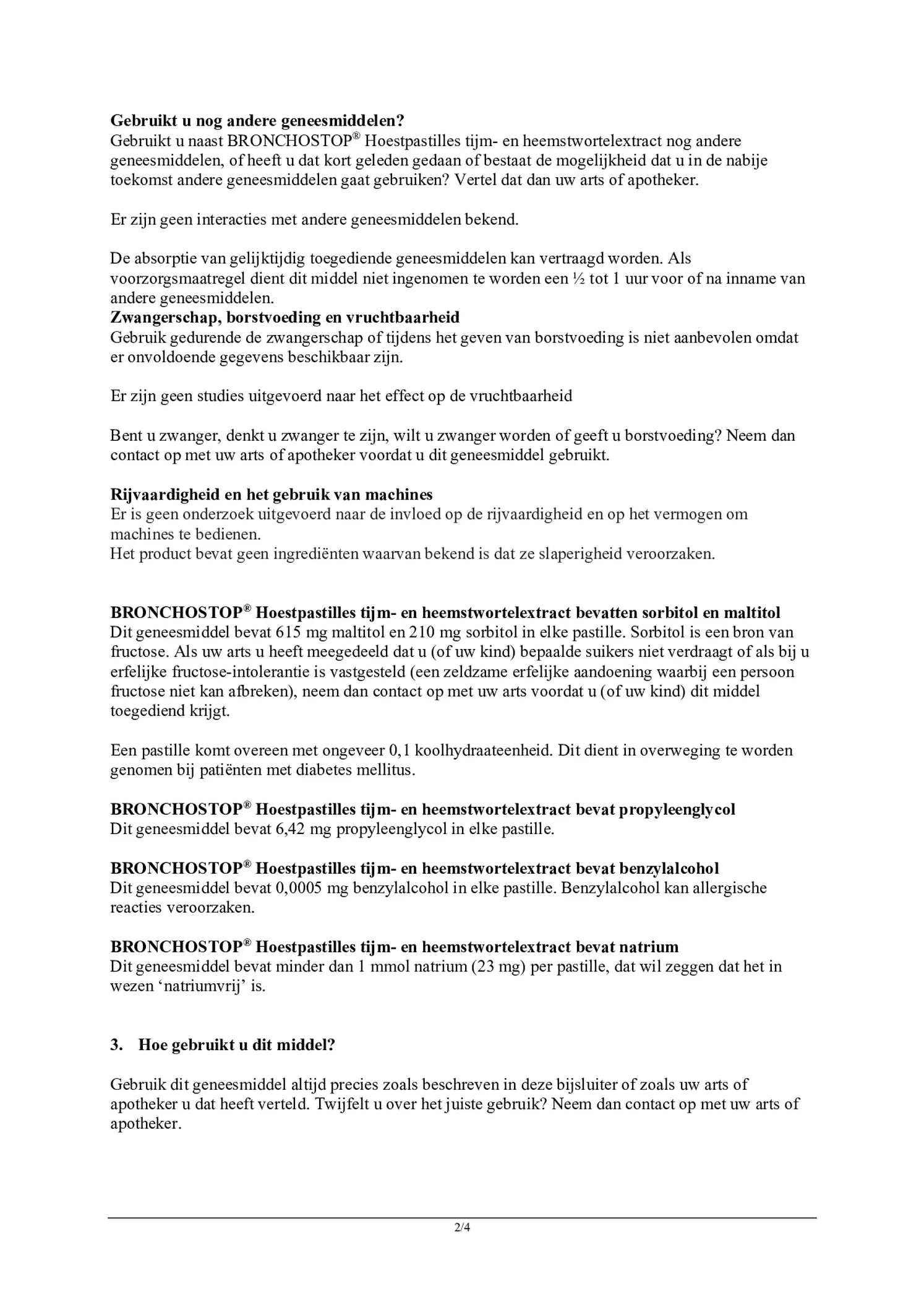 Tijm- en Heemstwortelextract Hoestdrank afbeelding van document #2, bijsluiter