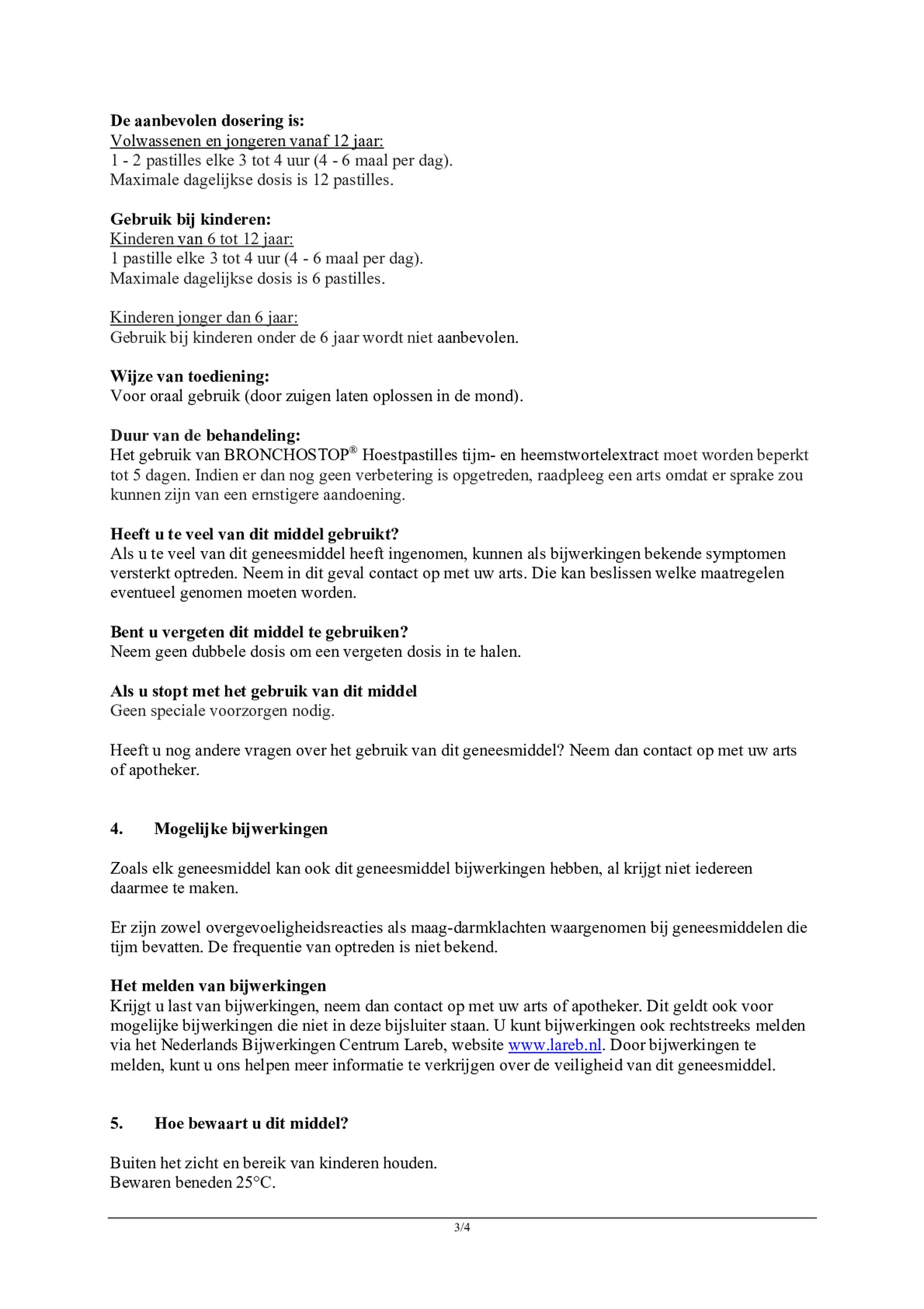 Tijm- en Heemstwortelextract Hoestdrank afbeelding van document #3, bijsluiter