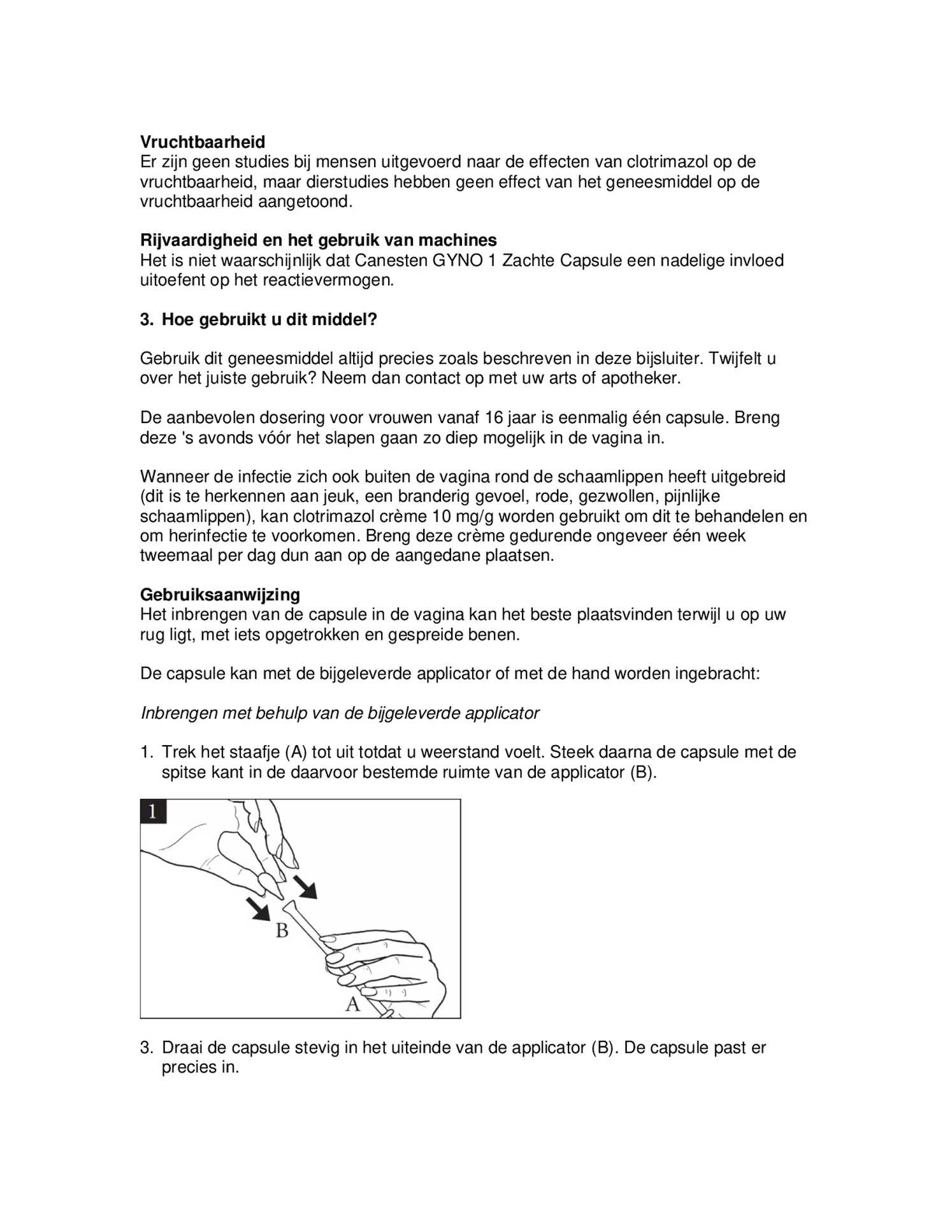 Canesten Gyno 1 Zachte Capsule afbeelding van document #3, bijsluiter