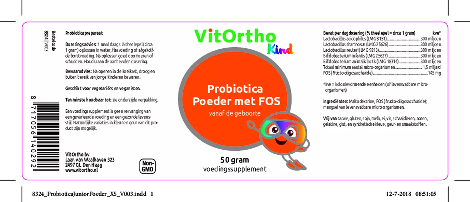 Kind Biotica Poeder met FOS afbeelding van document #1, etiket