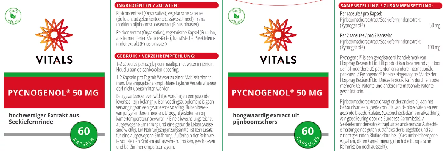 Pycnogenol Capsules afbeelding van document #1, etiket