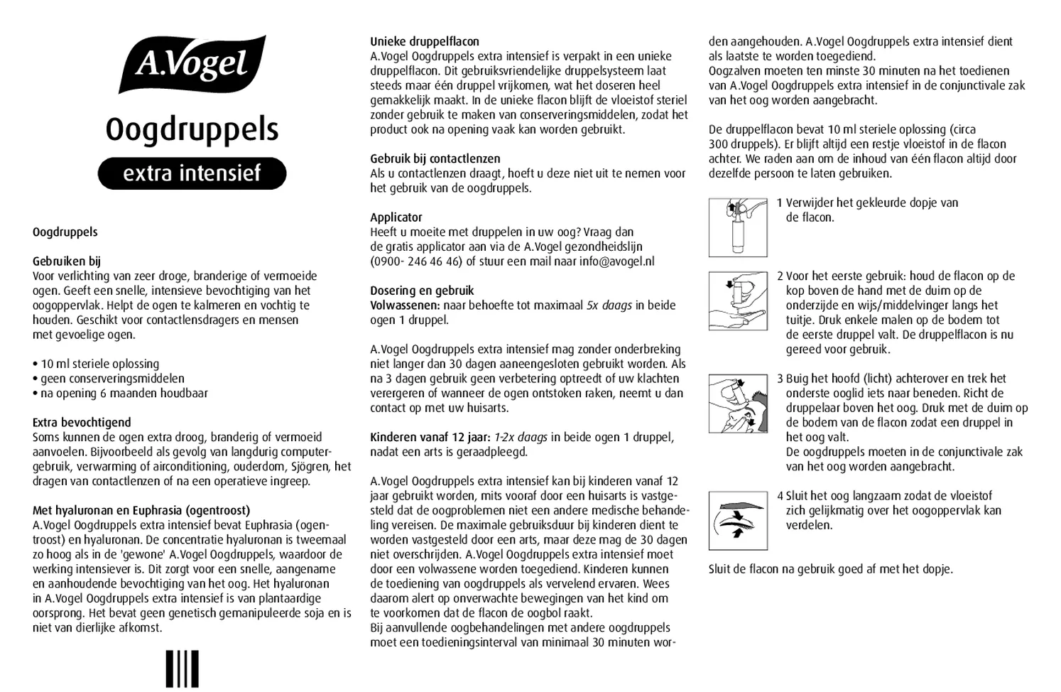 Oogdruppels Extra Intensief afbeelding van document #1, gebruiksaanwijzing