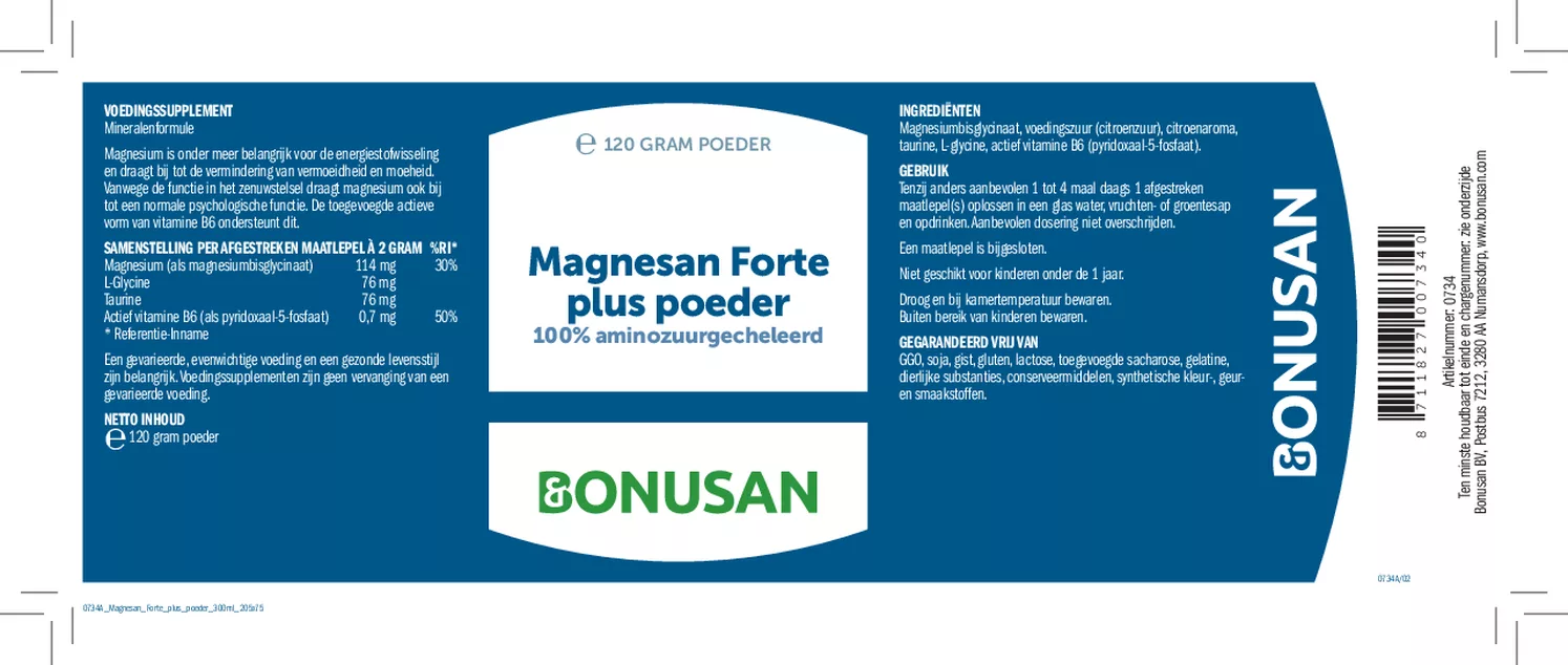 Magnesan Forte Plus Poeder afbeelding van document #1, etiket