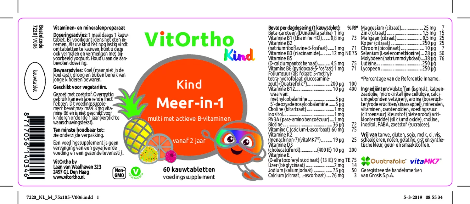 Meer in 1 Kind Kauwtabletten afbeelding van document #1, etiket