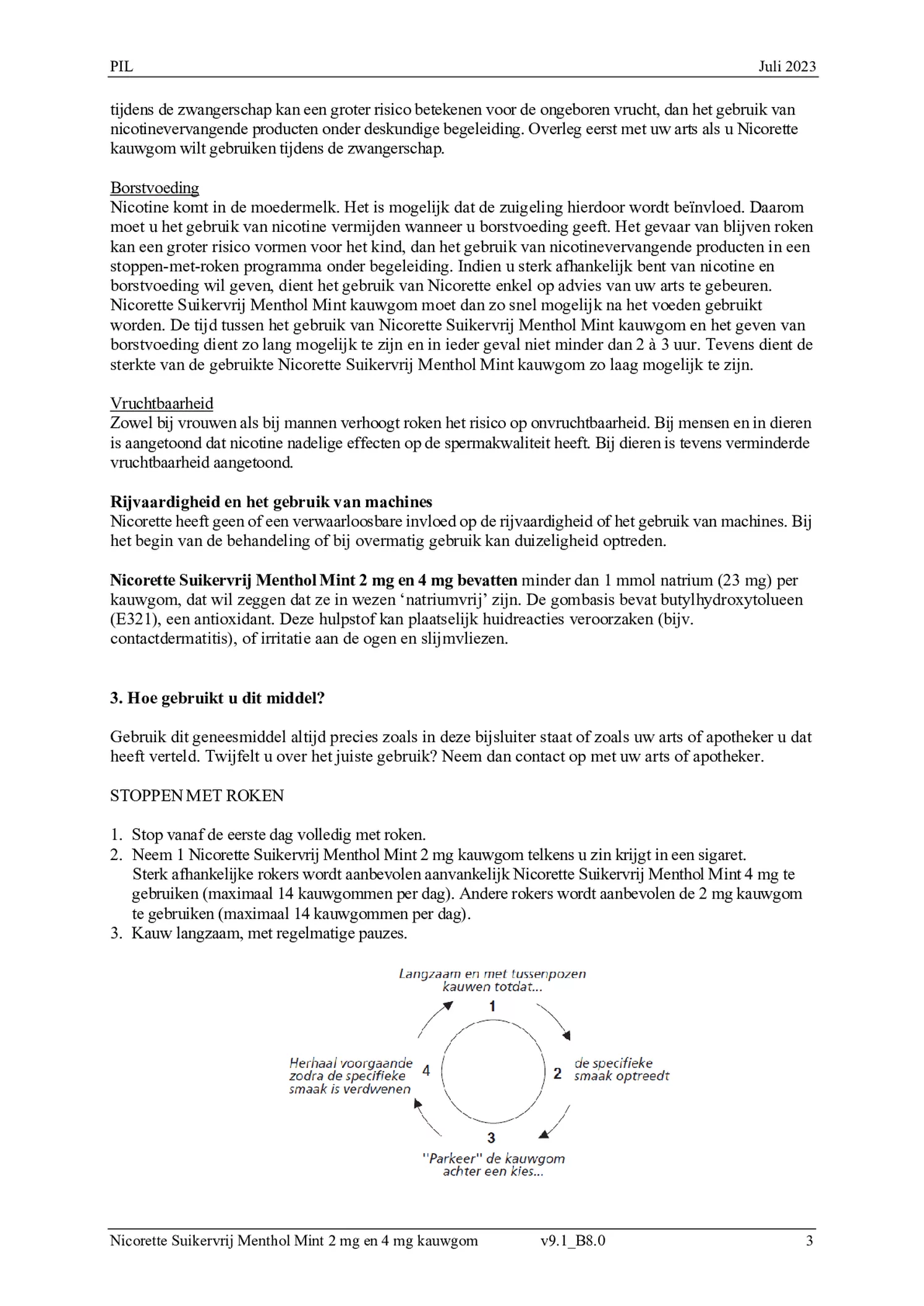 Suikervrij Kauwgom Menthol Mint 2mg afbeelding van document #3, bijsluiter