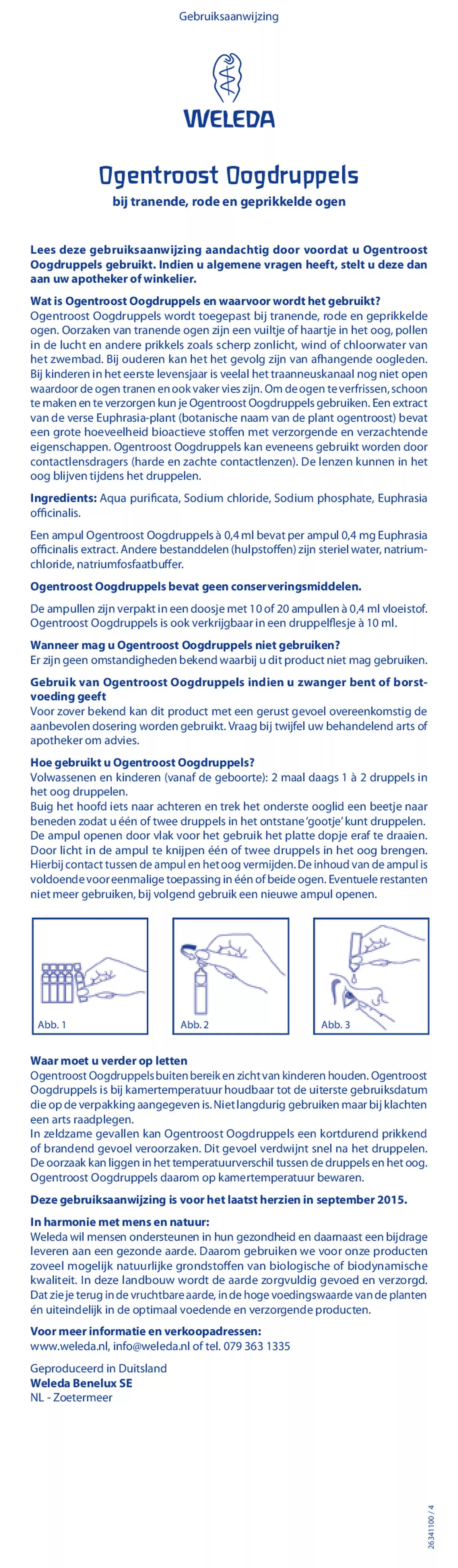 Ogentroost Oogdruppels Ampullen afbeelding van document #1, gebruiksaanwijzing