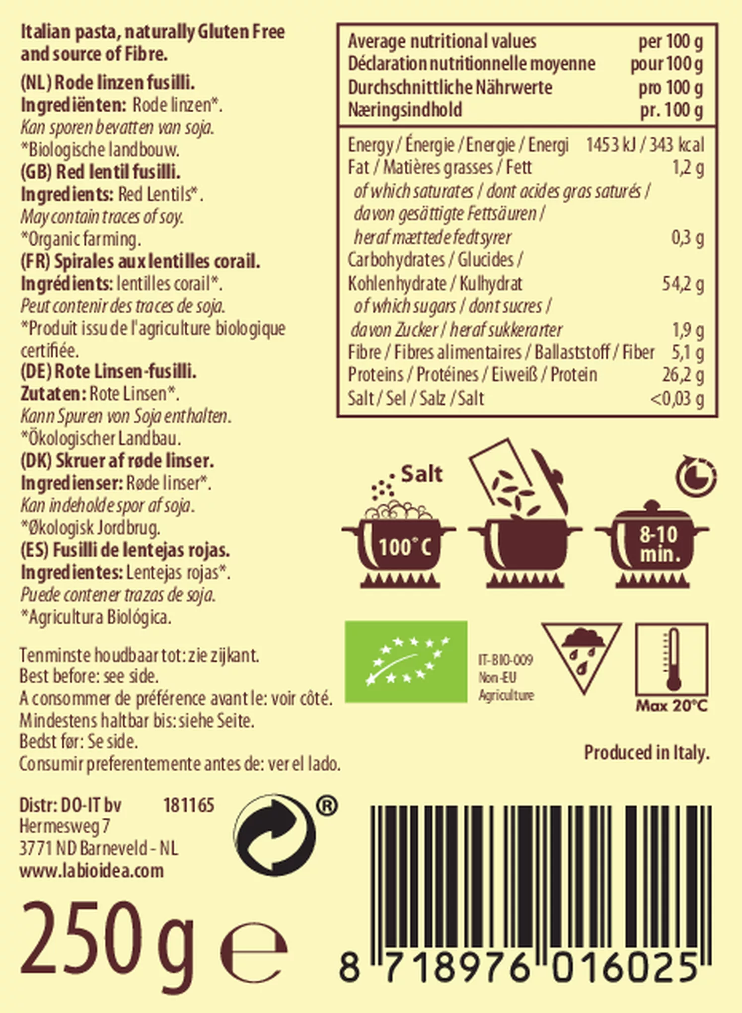 Fusilli Rode Linzen afbeelding van document #1, etiket