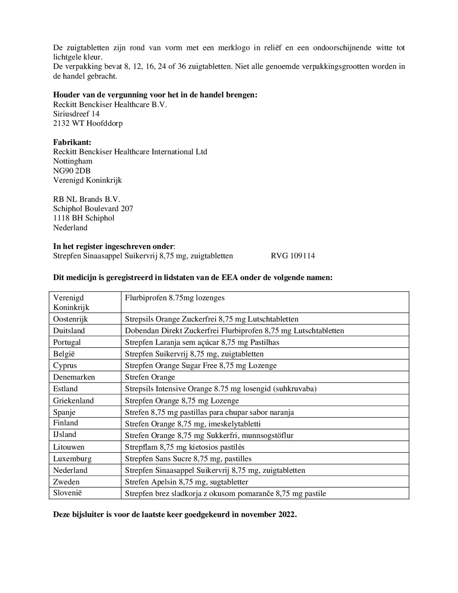 Sinaasappel Suikervrij Zuigtabletten afbeelding van document #6, bijsluiter