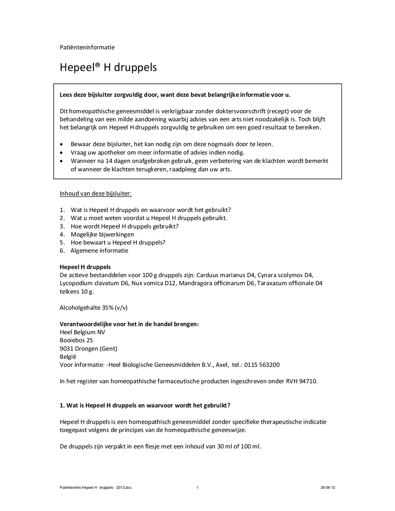 Hepeel H afbeelding van document #1, bijsluiter